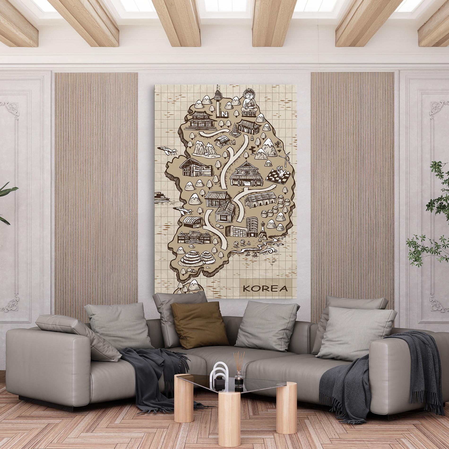 Tablou Canvas Old Korea Map mockup 6