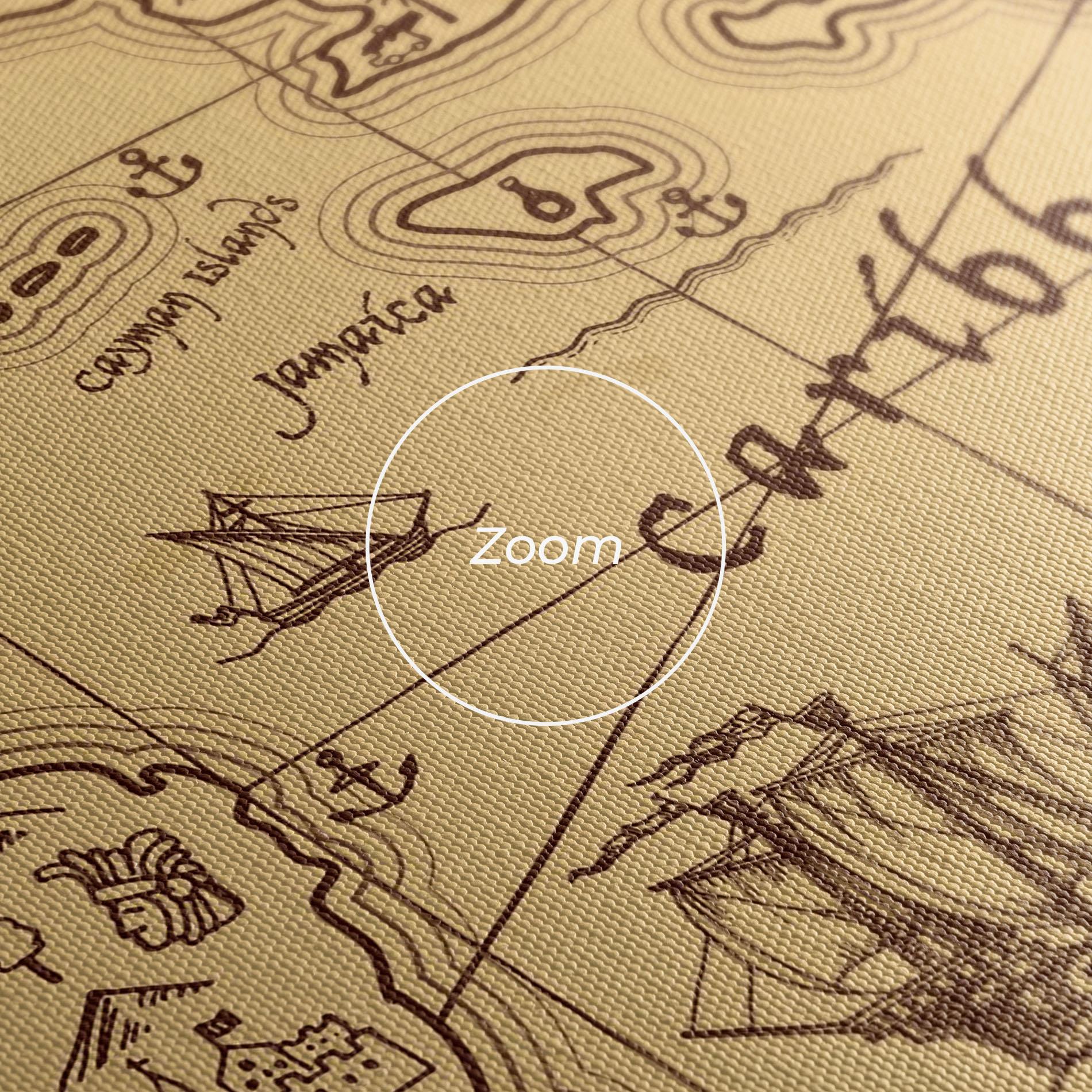 Tablou Canvas Caribbean Sea Map mockup 3