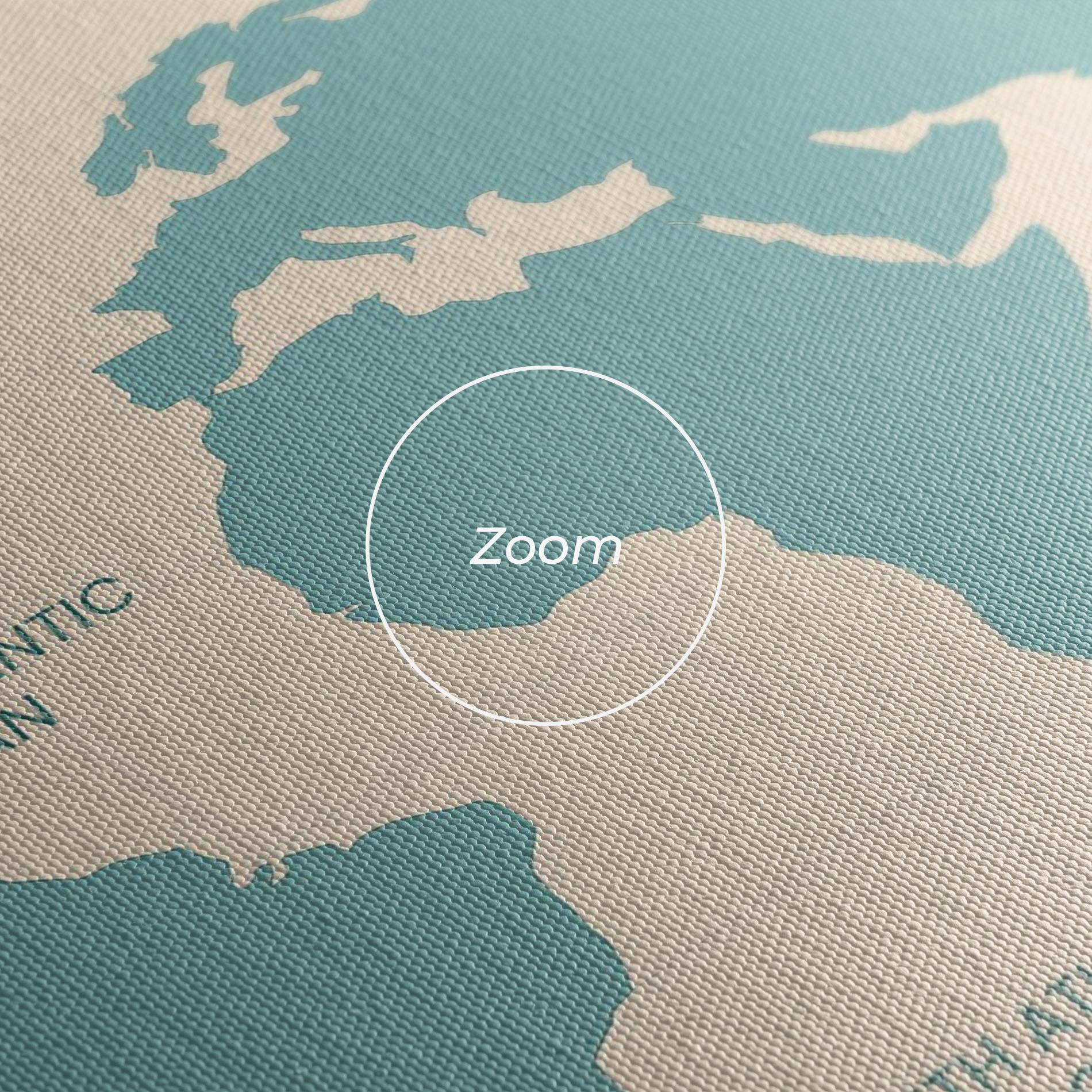 Tablou Canvas Cream Blue Map mockup 3