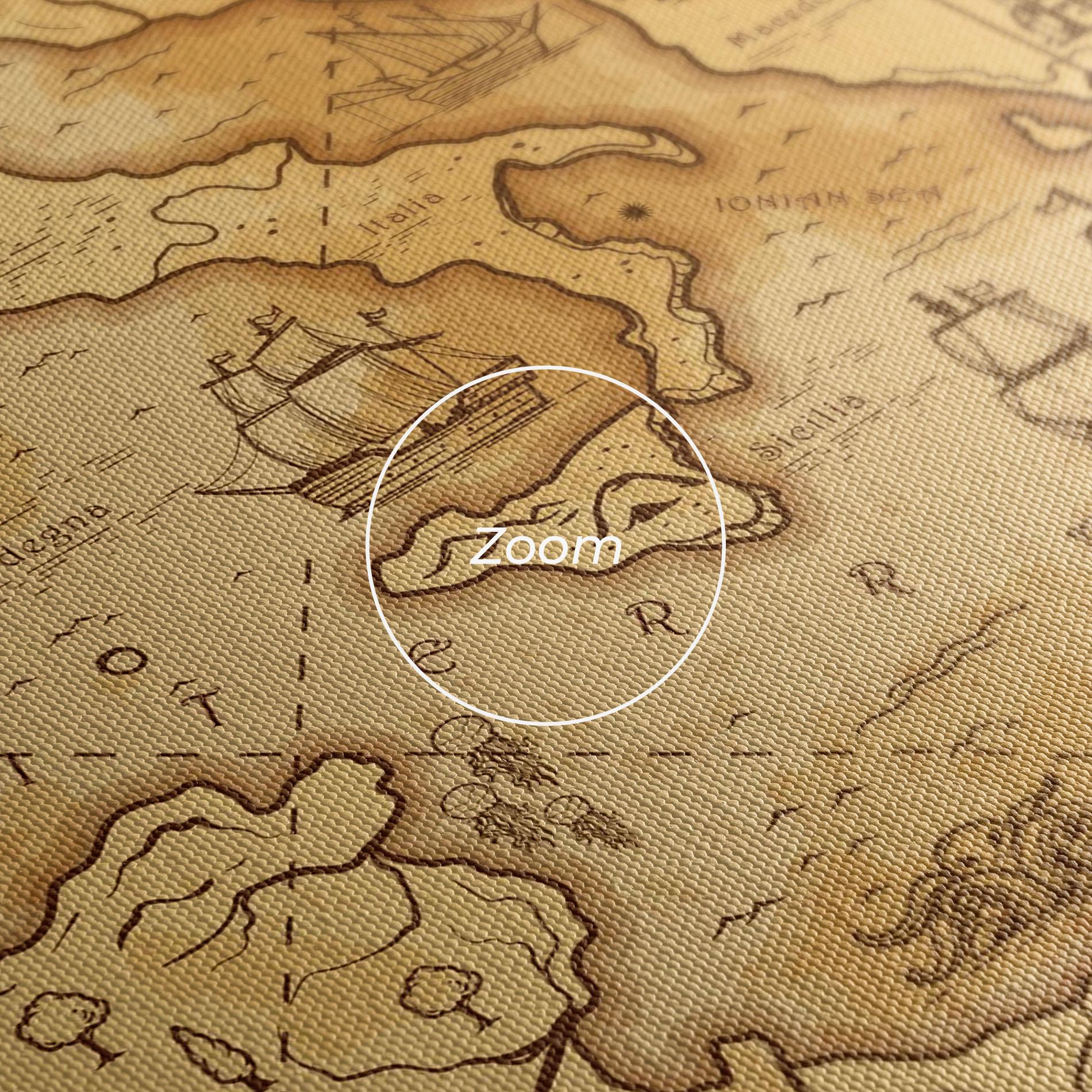Tablou Canvas Cream Brown Map mockup 3