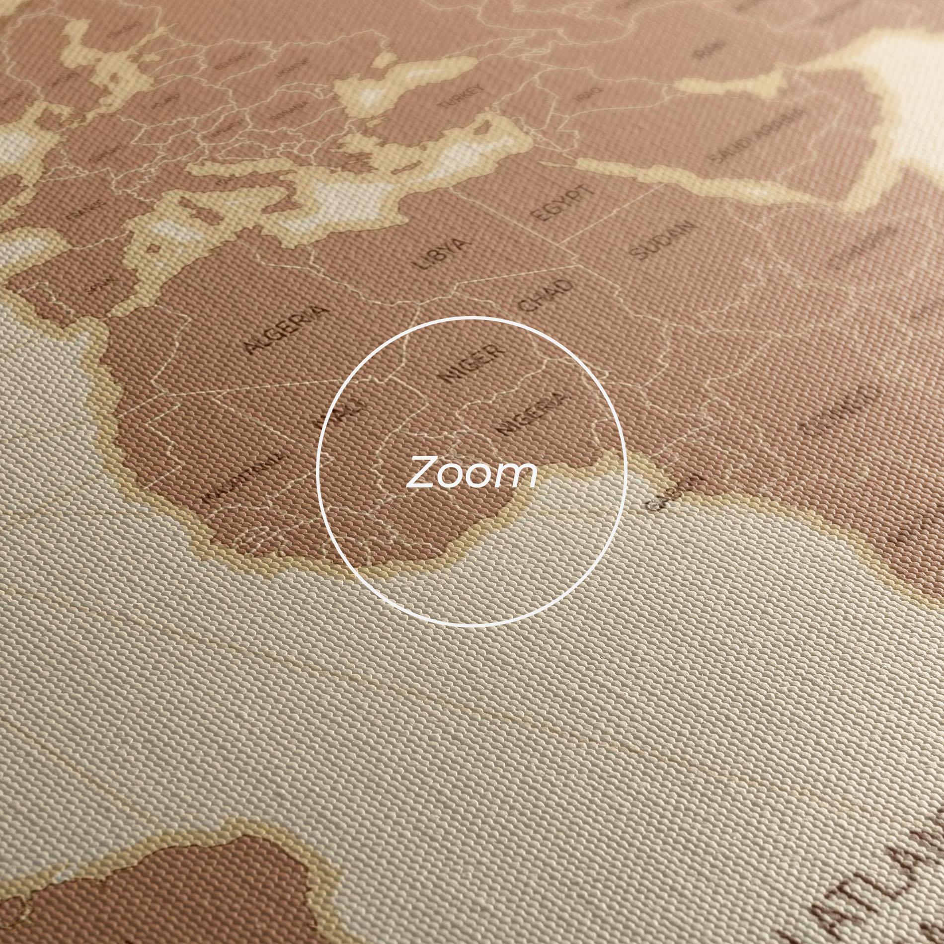 Tablou Canvas Cream Map Vintage mockup 3