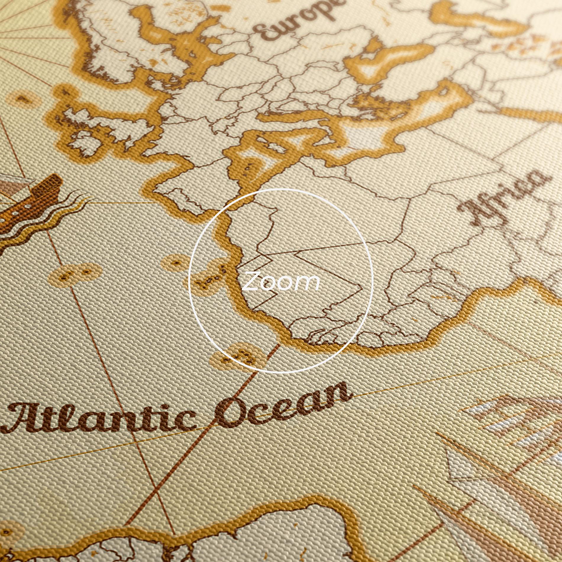 Tablou Canvas Gold Vintage Map mockup 3