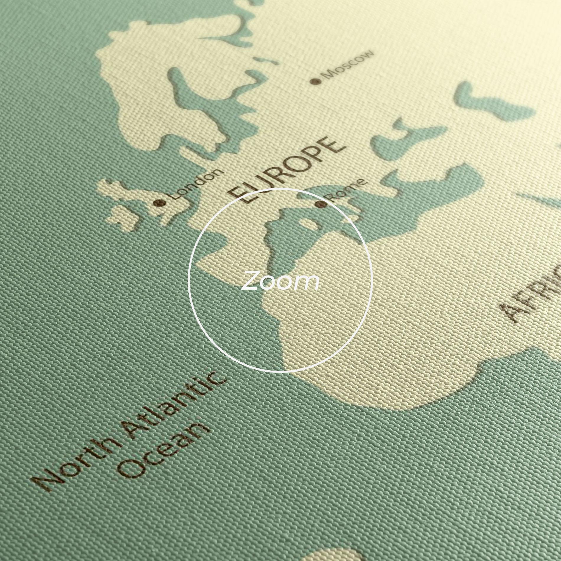 Tablou Canvas Green Cream Map mockup 3