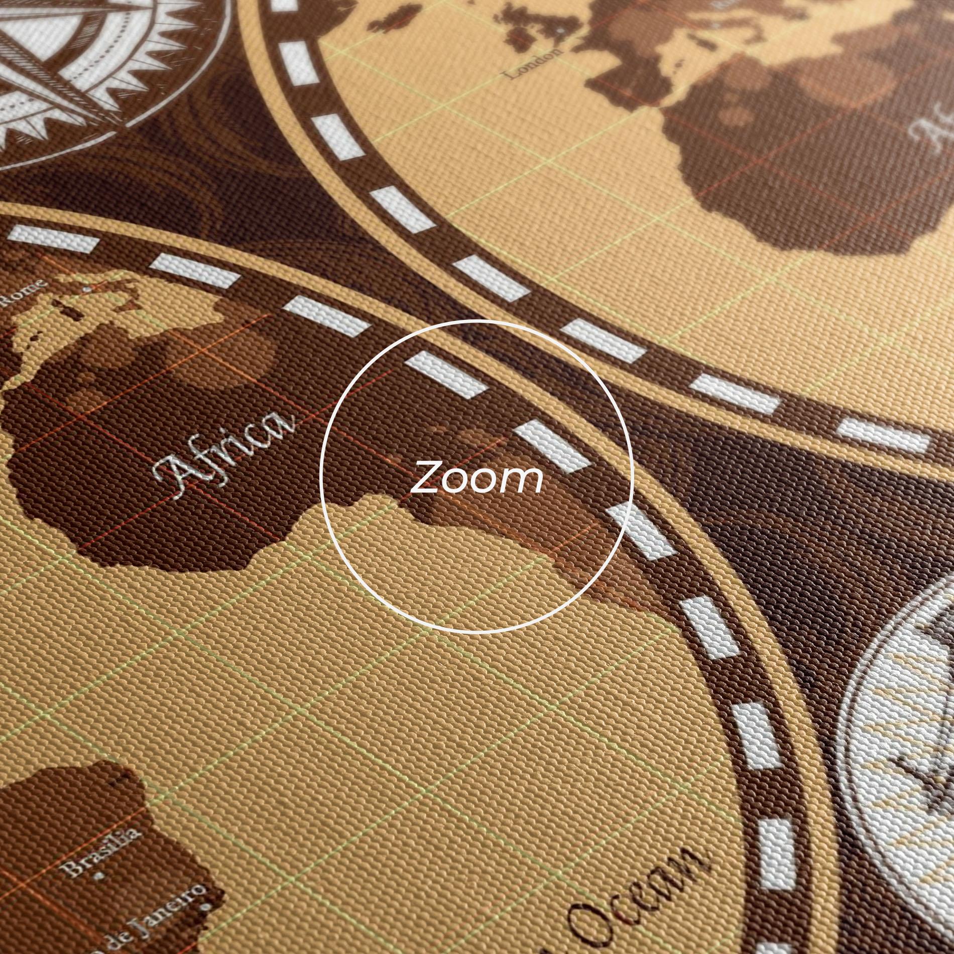 Tablou Canvas Old Brown Map mockup 3