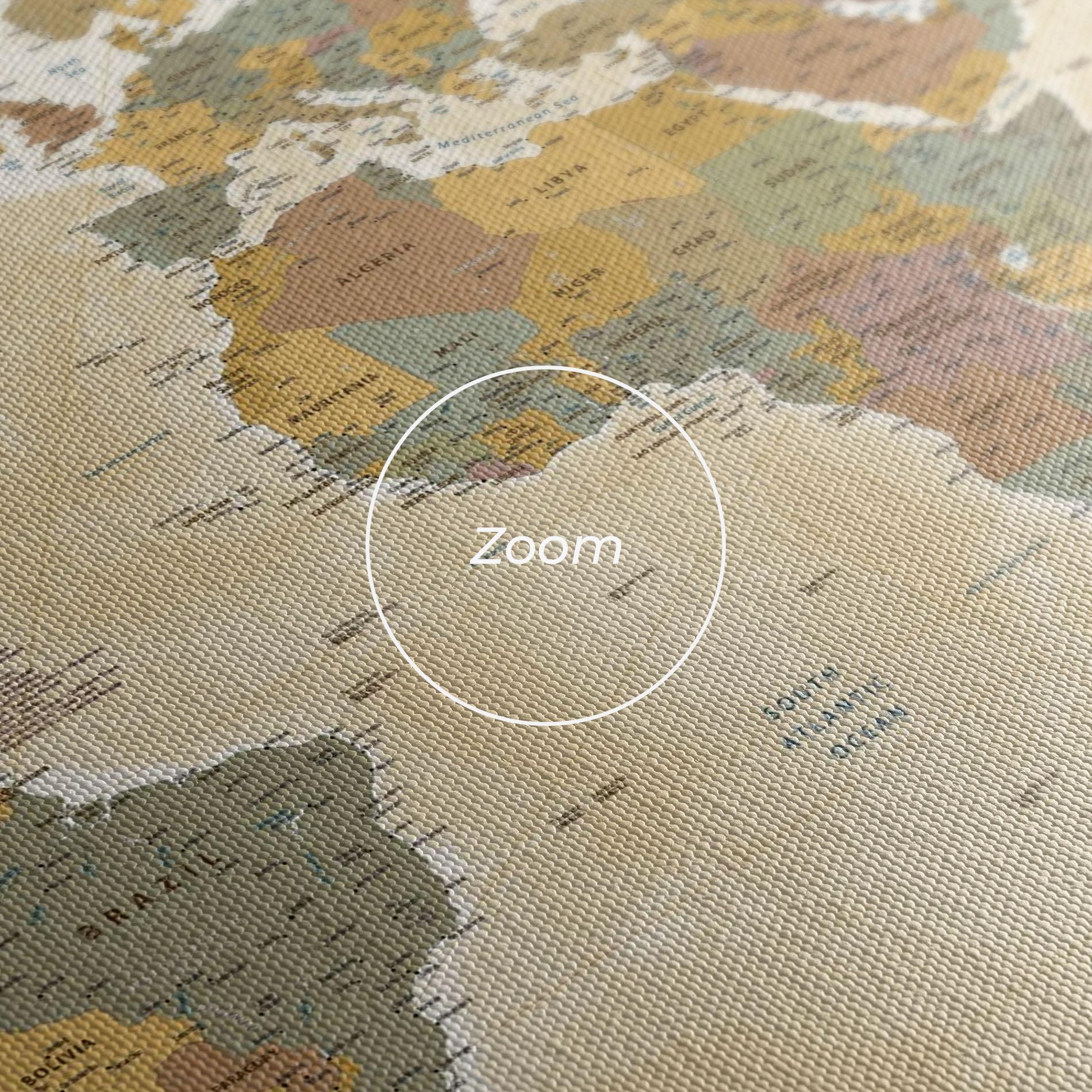 Tablou Canvas World Map Vintage mockup 3