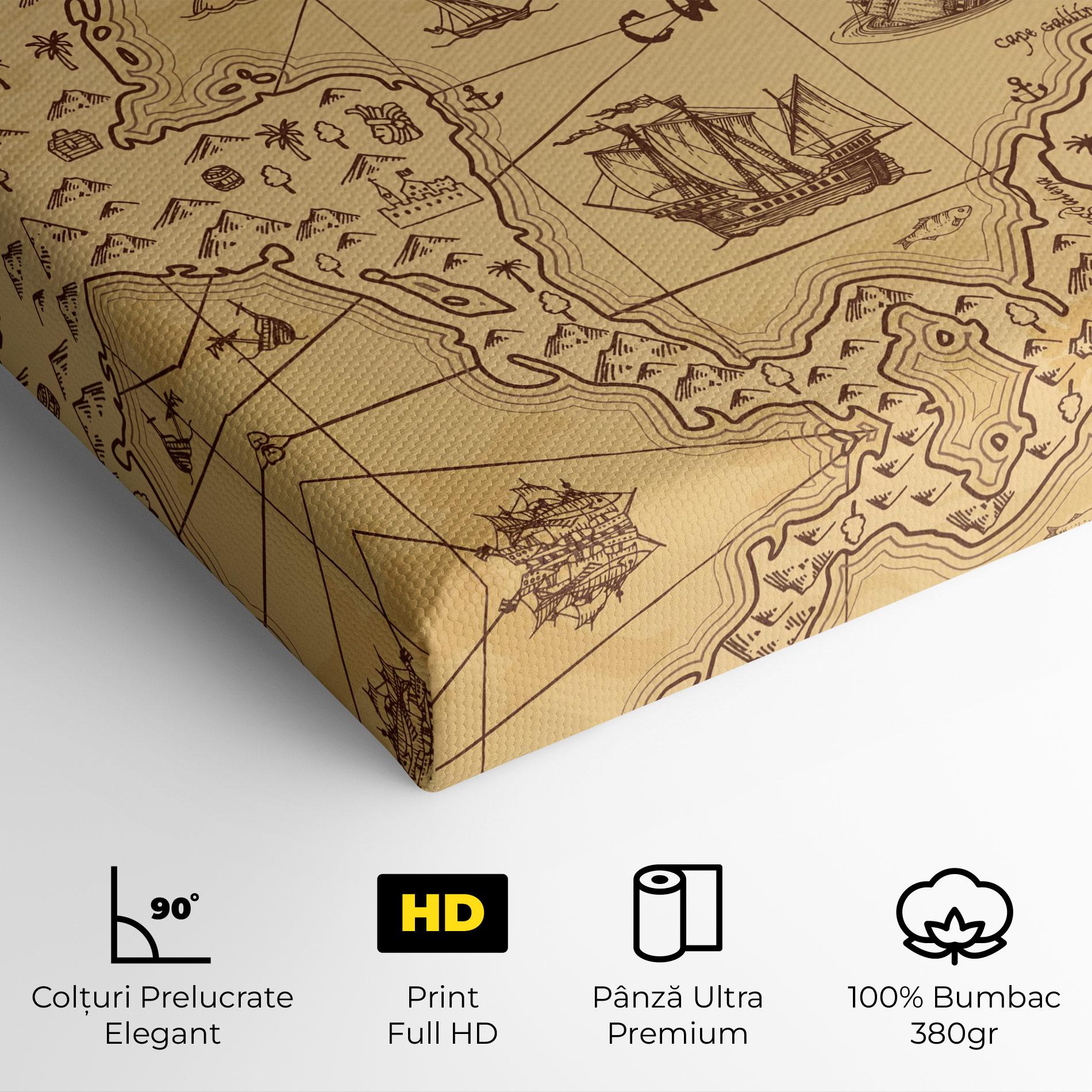 Tablou Canvas Caribbean Sea Map mockup 4