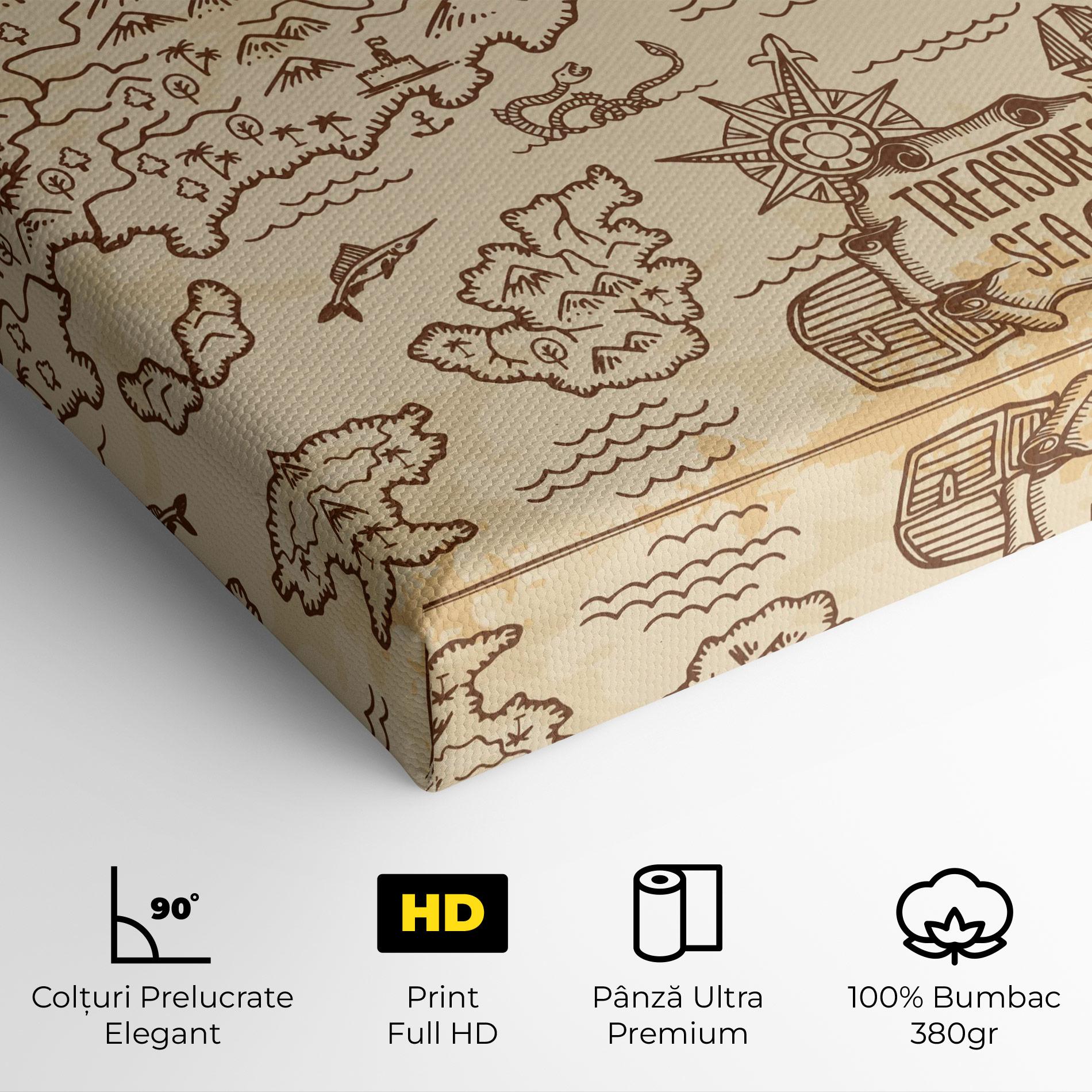 Tablou Canvas Cream Coffee Map mockup 4