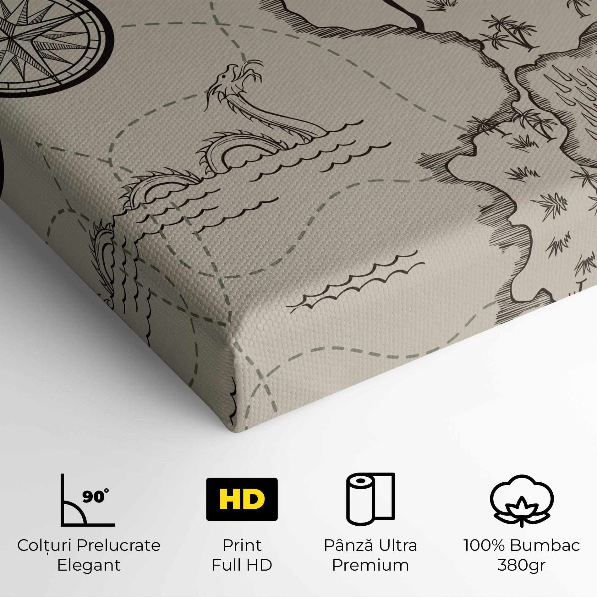 Tablou Canvas Cream Island Map mockup 4