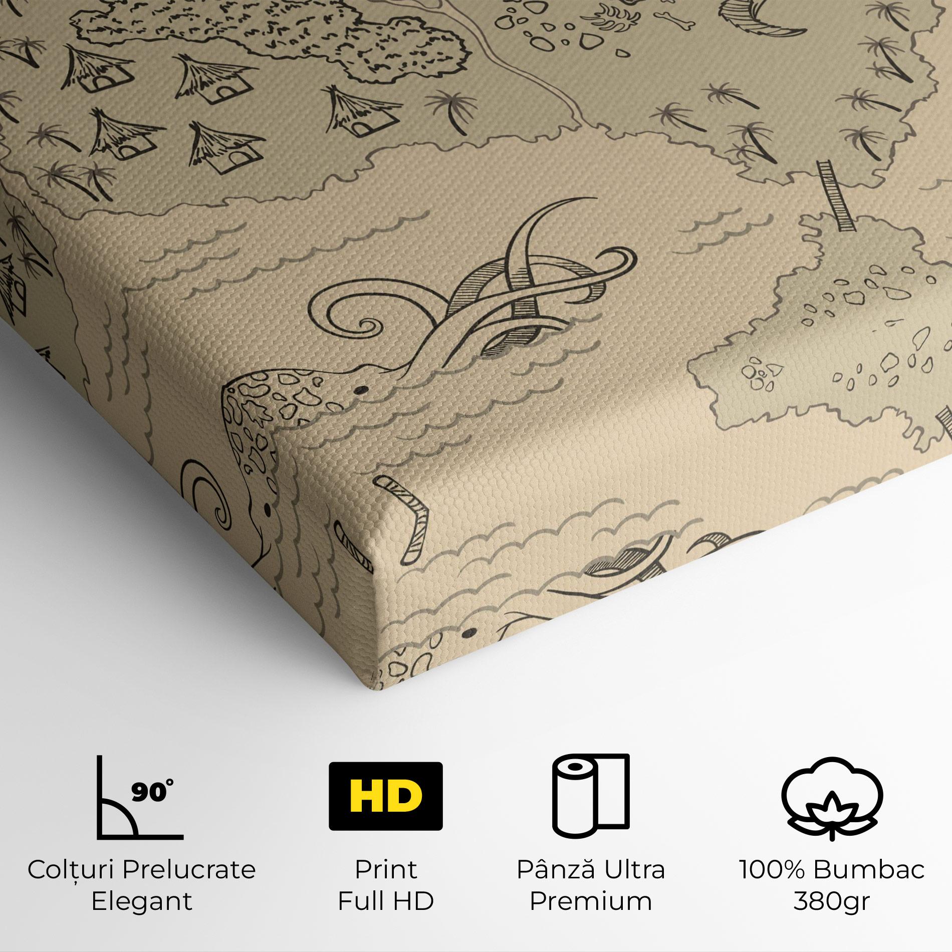 Tablou Canvas Island Old Map mockup 4