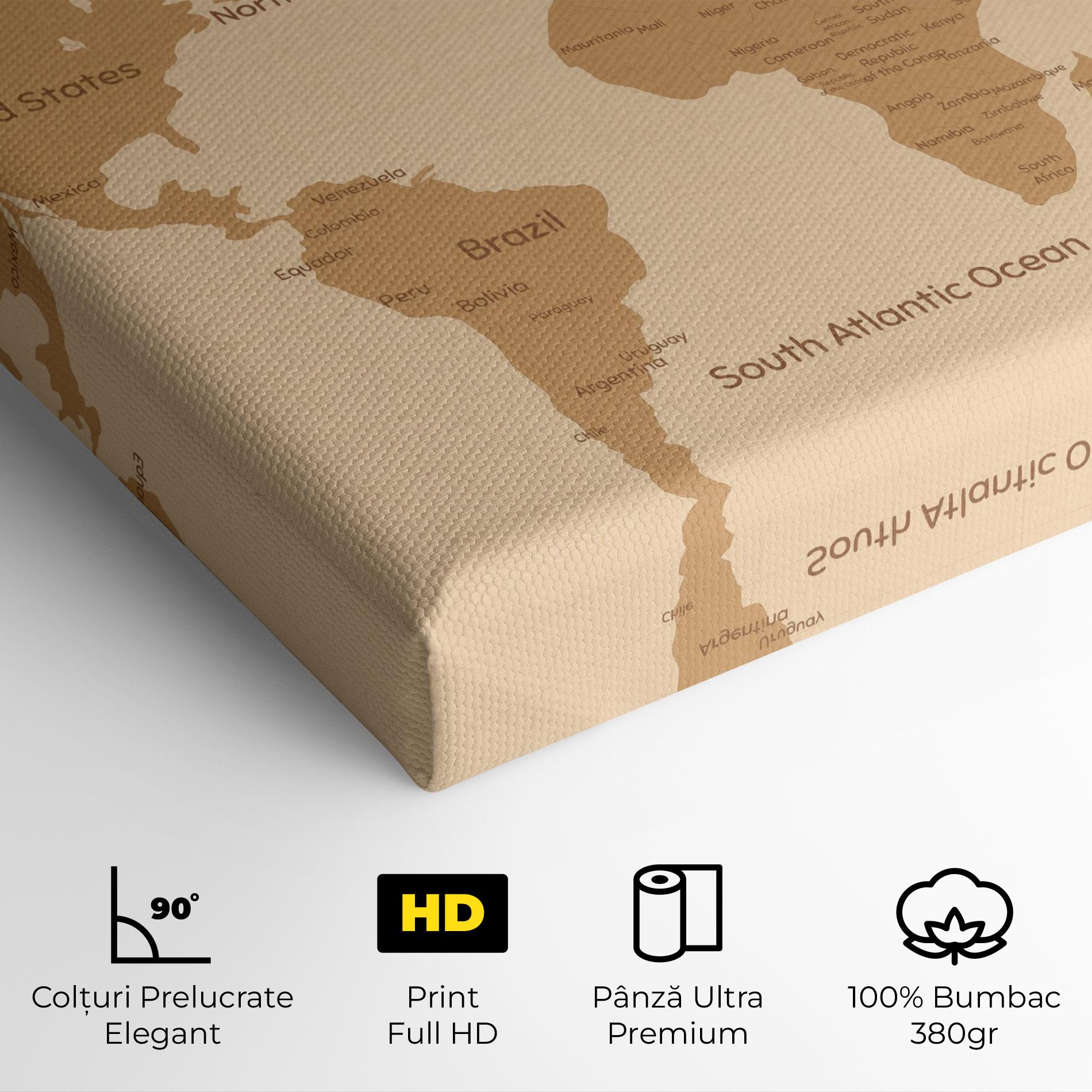 Tablou Canvas Ocean Old Map mockup 4