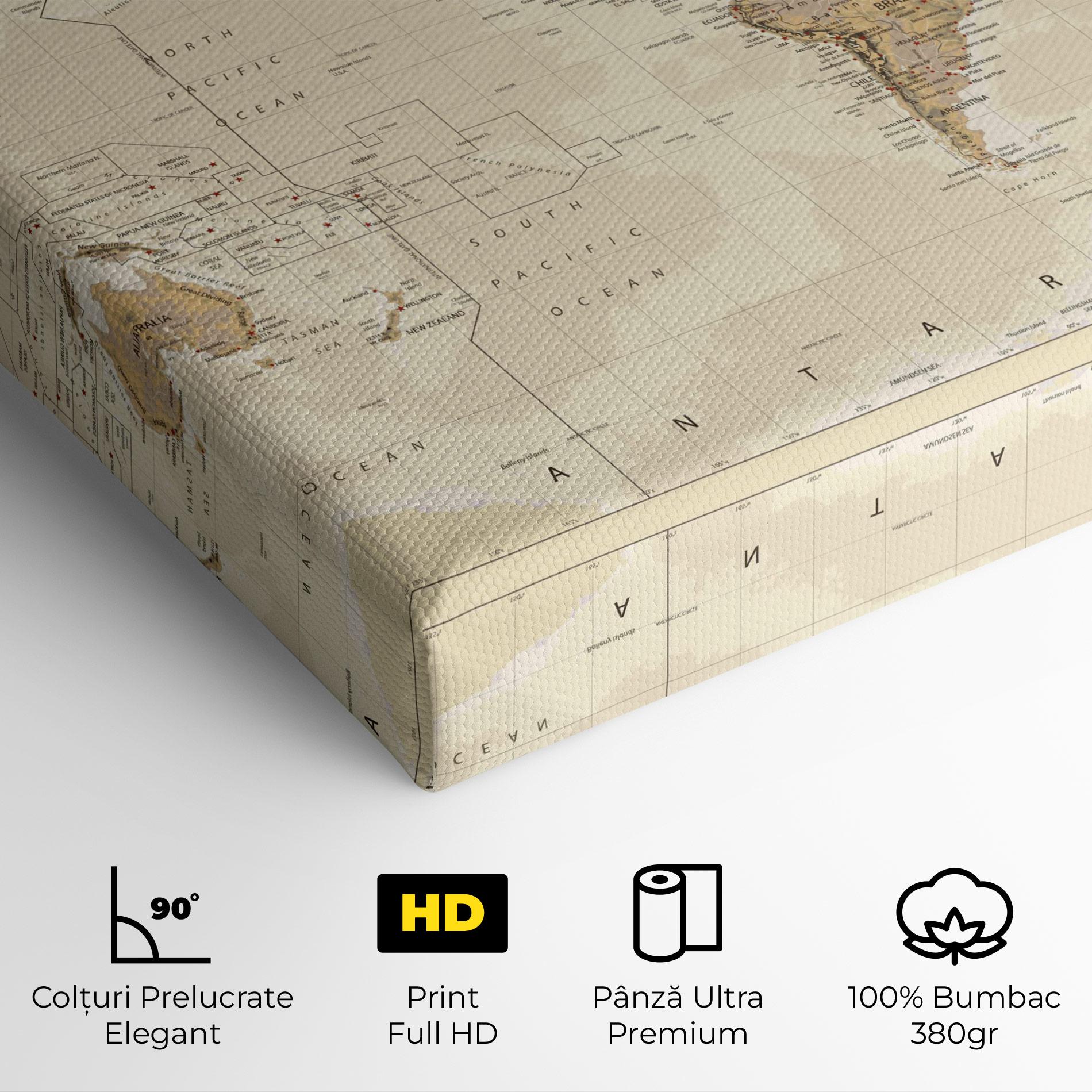 Tablou Canvas Old Canada Map mockup 4