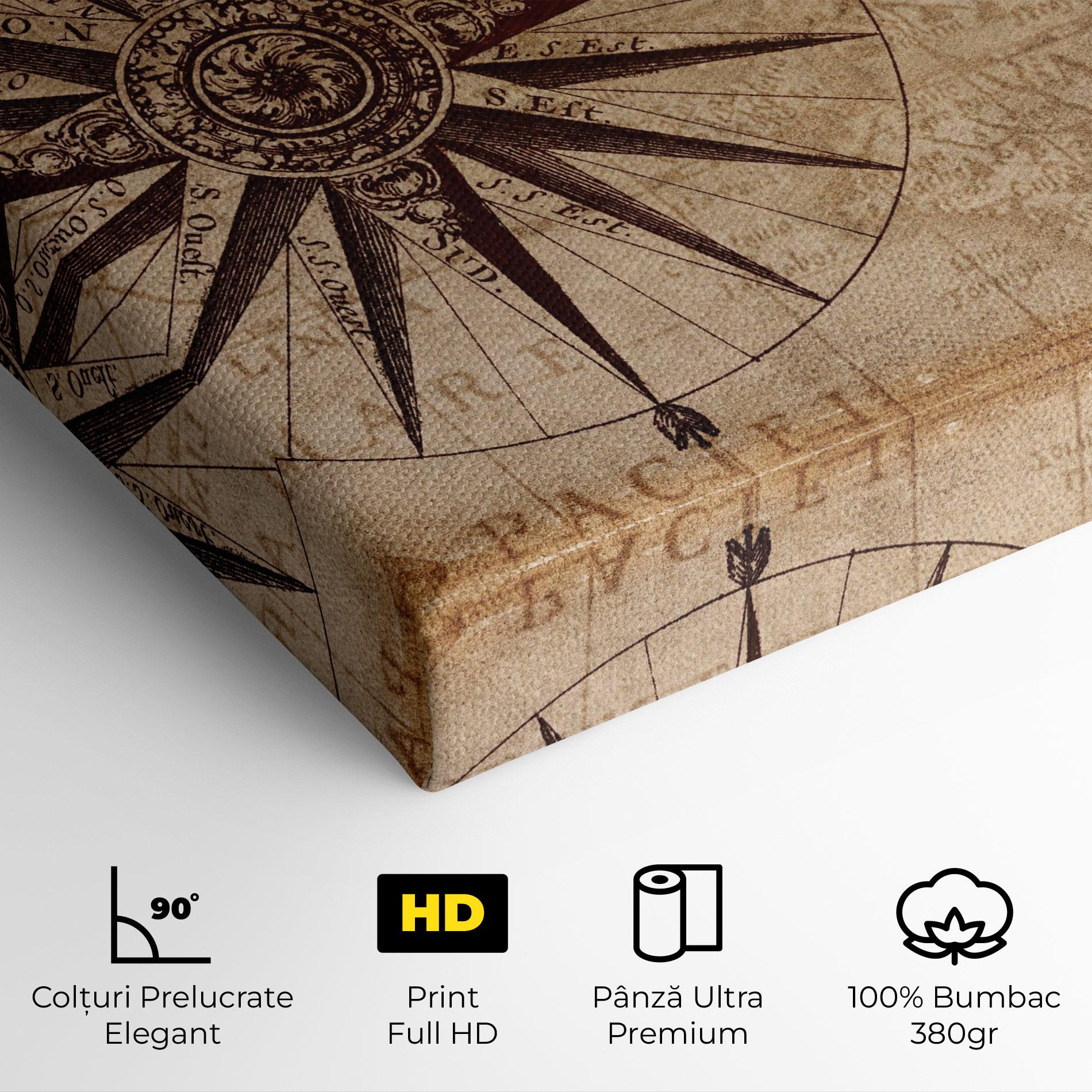 Tablou Canvas Vintage Map mockup 4