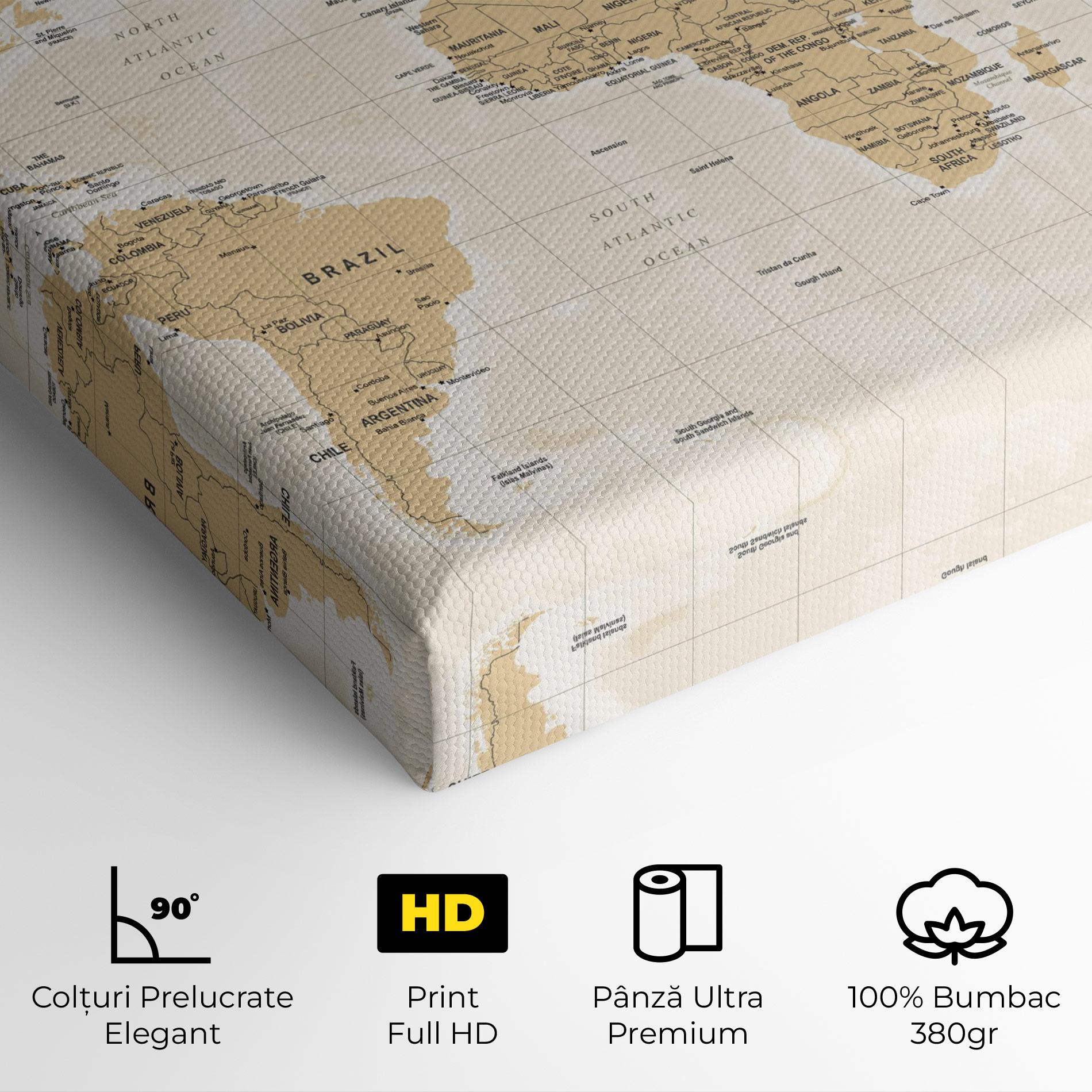 Tablou Canvas World Old Map mockup 4