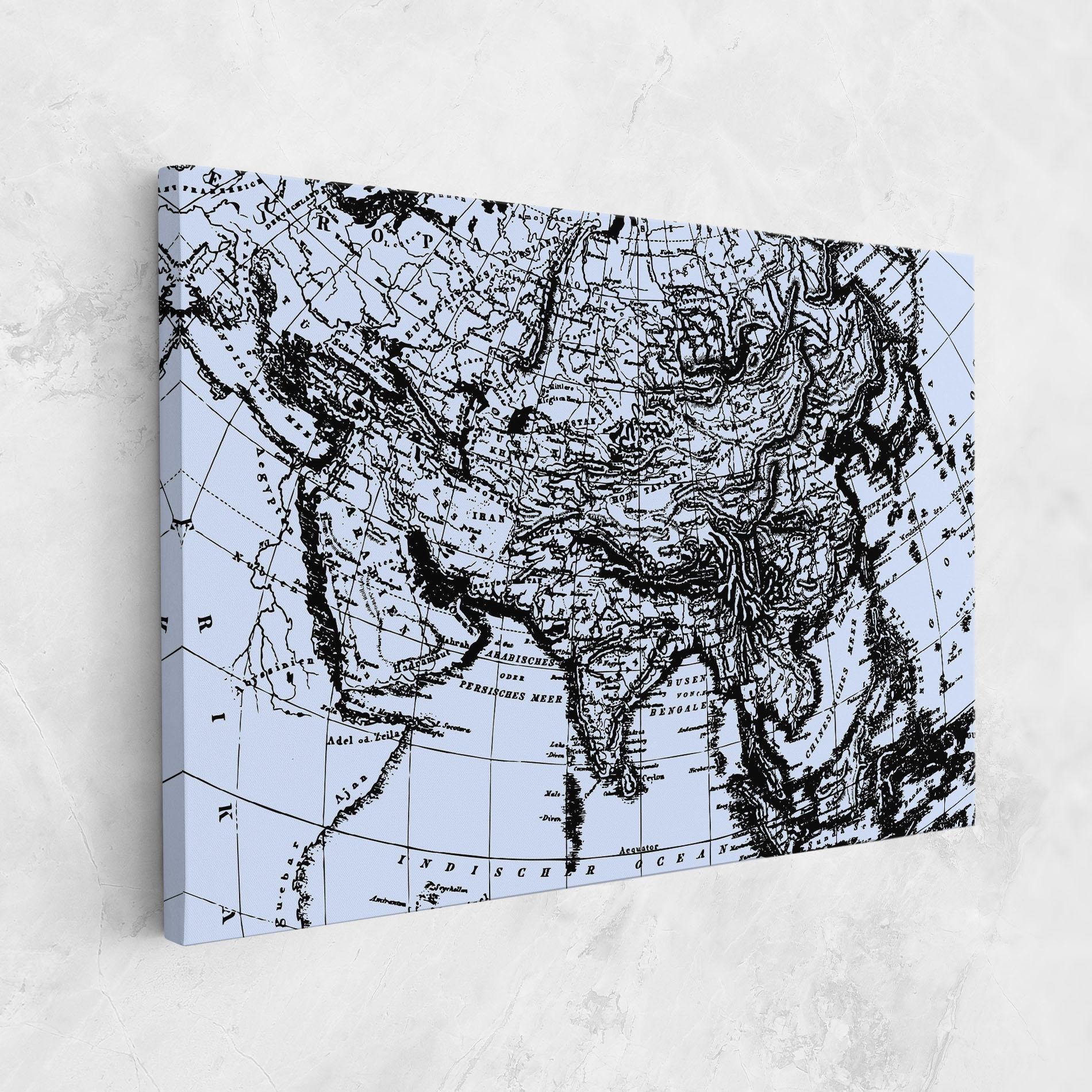 Tablou Canvas Blue Old Map mockup 1