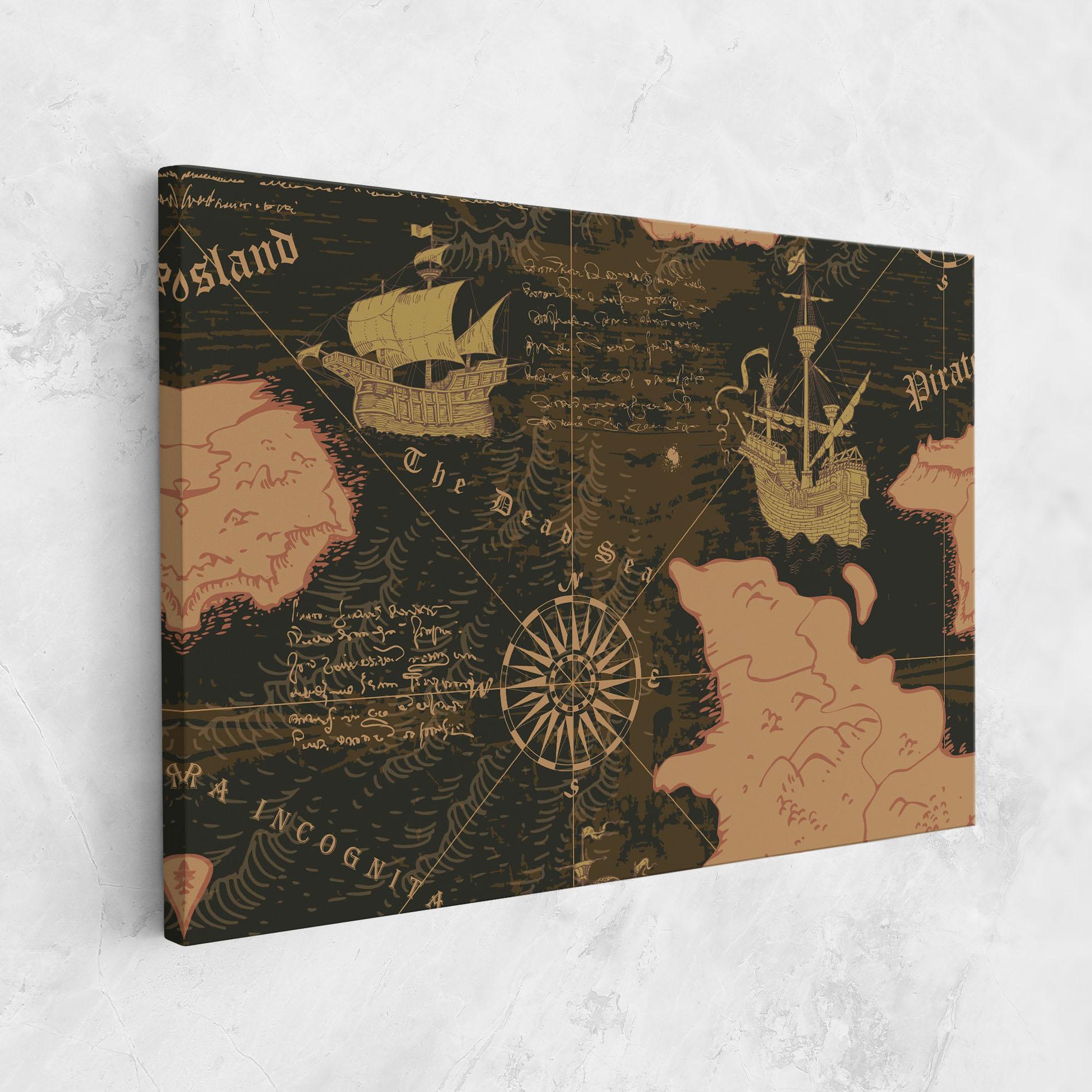 Tablou Canvas Cool Old Map mockup 1