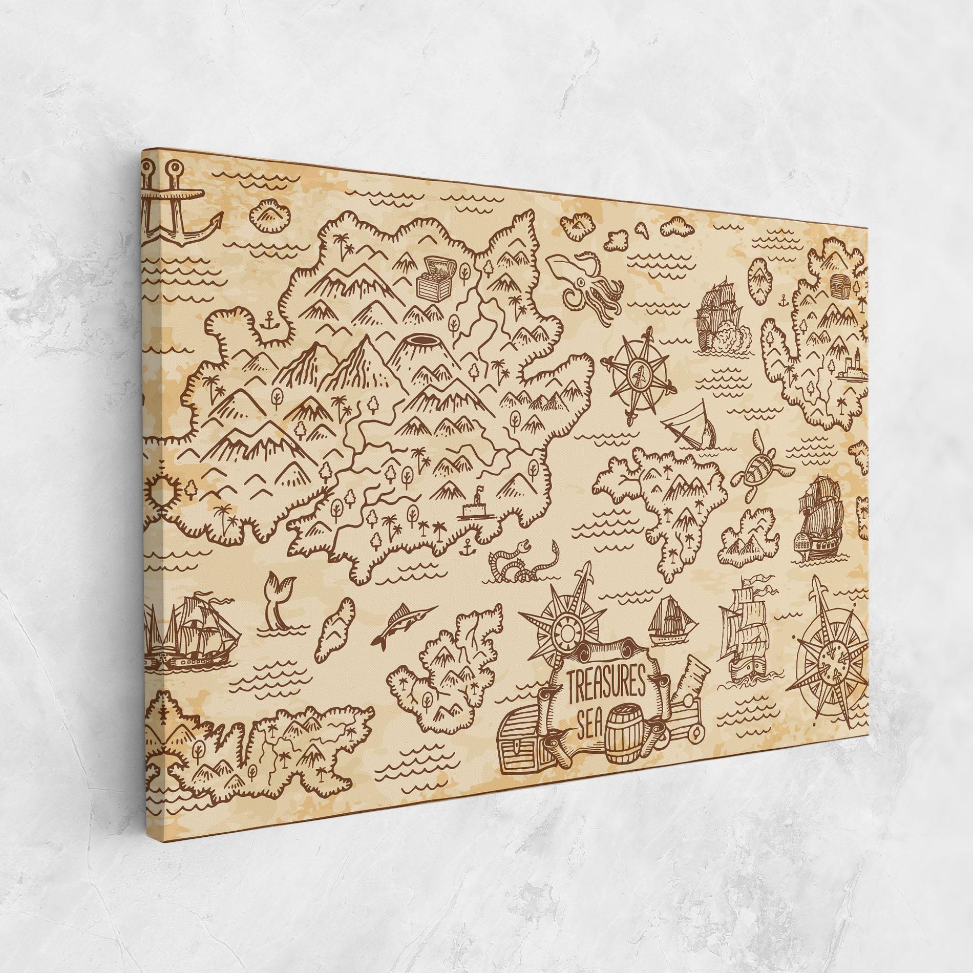 Tablou Canvas Cream Coffee Map mockup 1