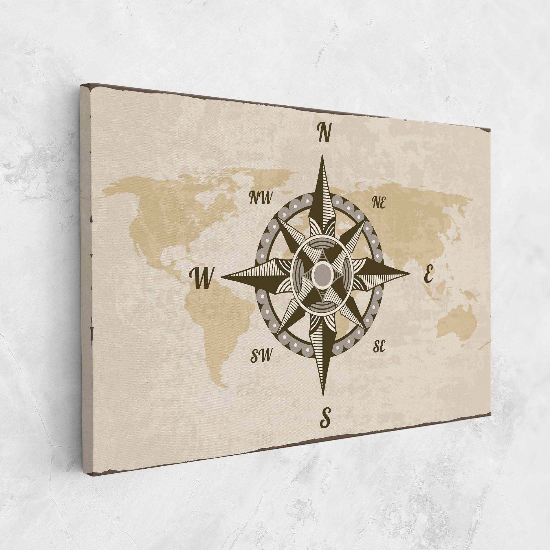 Tablou Canvas Nautical Compass mockup 1