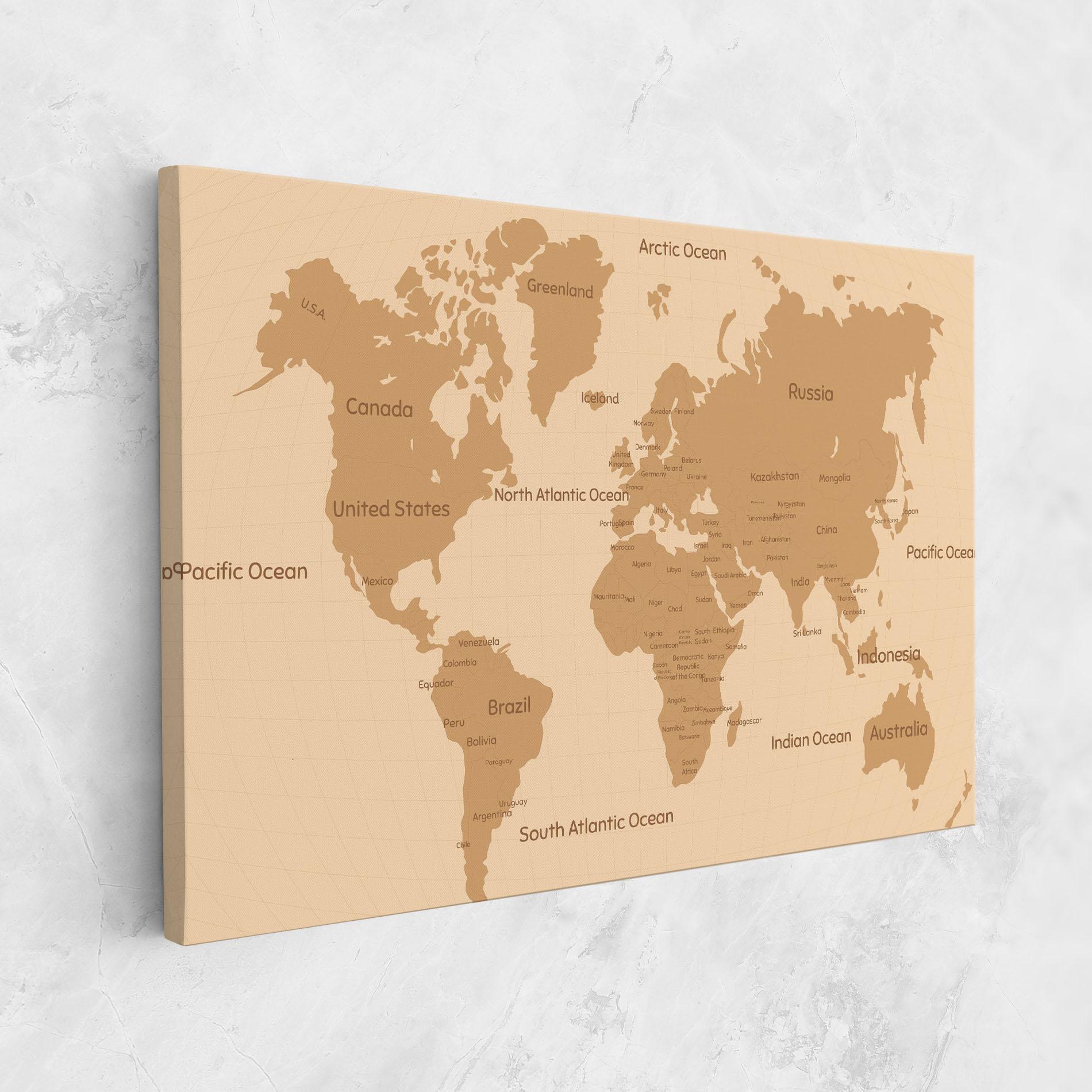 Tablou Canvas Ocean Old Map mockup 1