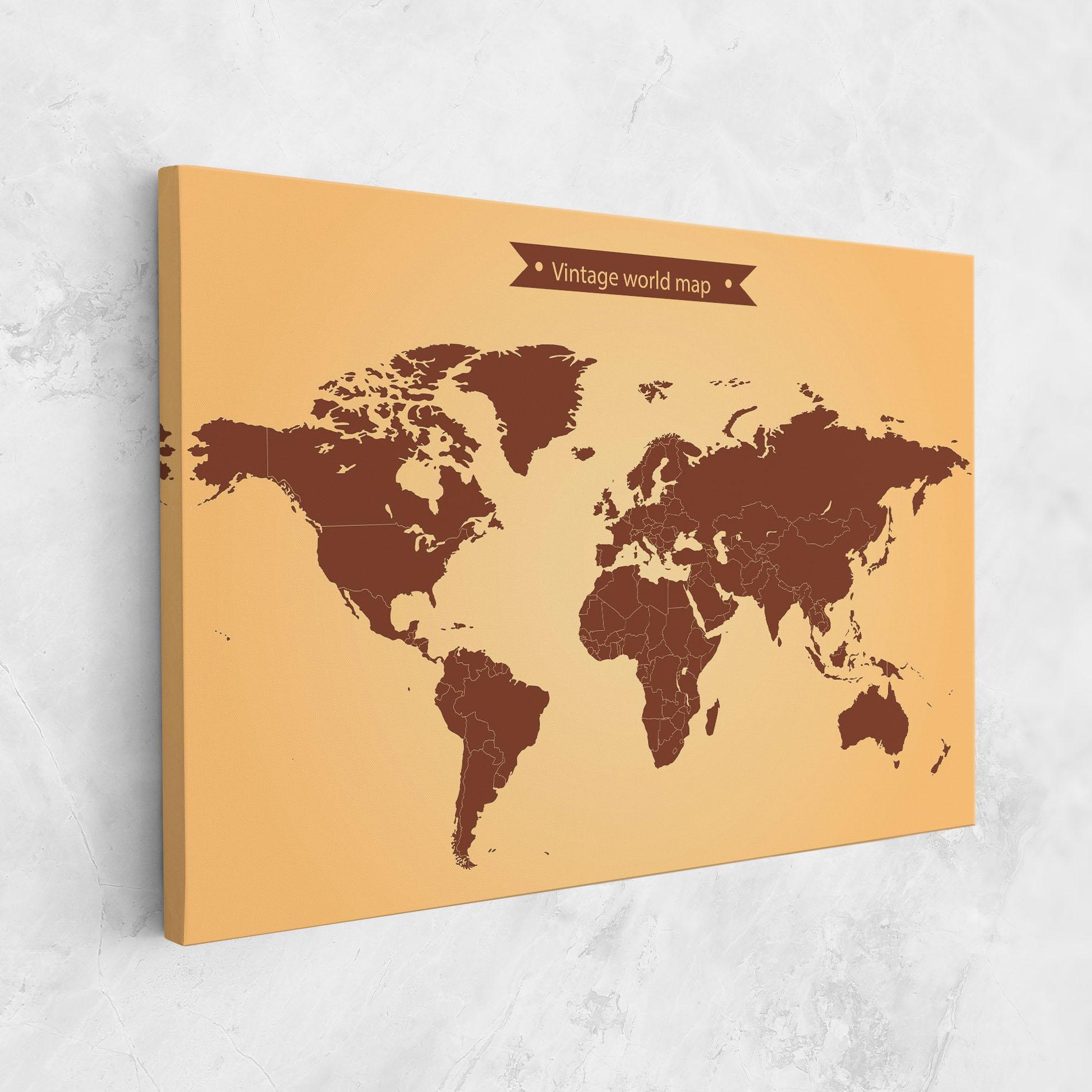 Tablou Canvas Vintage World Map mockup 1