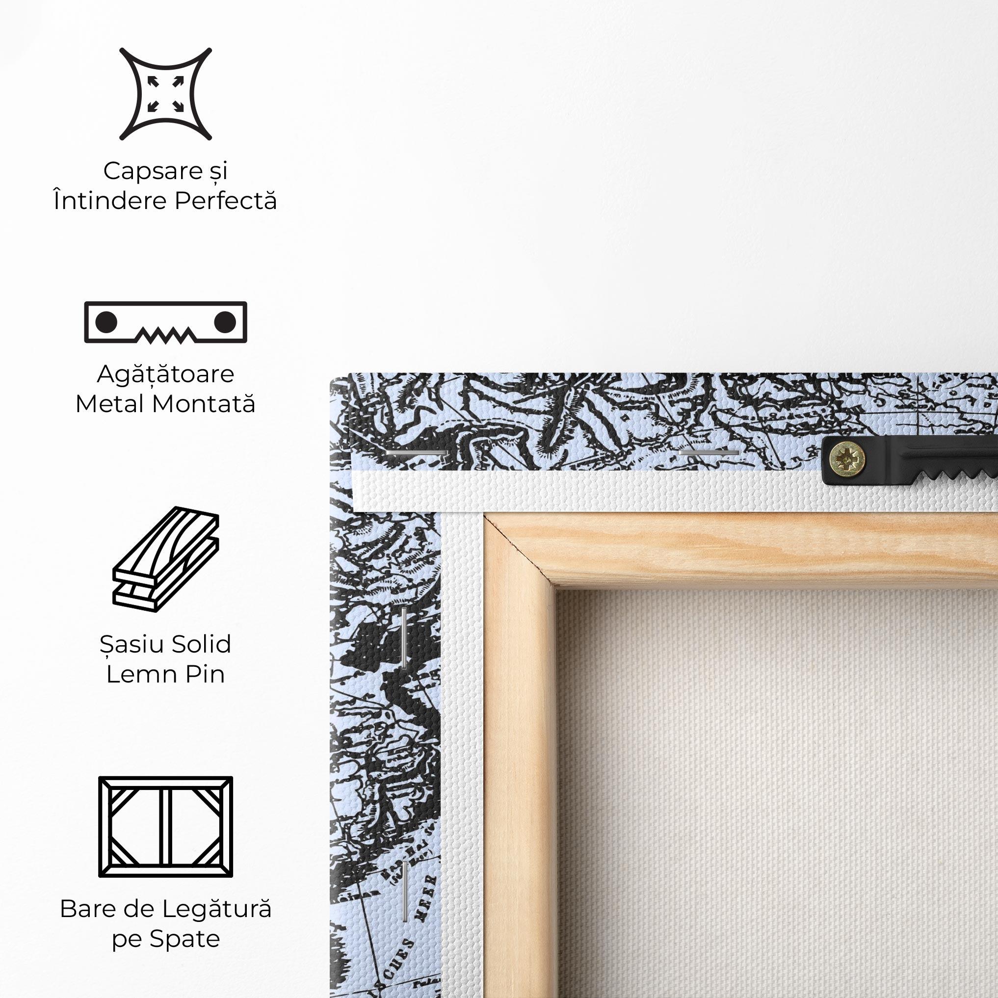 Tablou Canvas Blue Old Map mockup 5