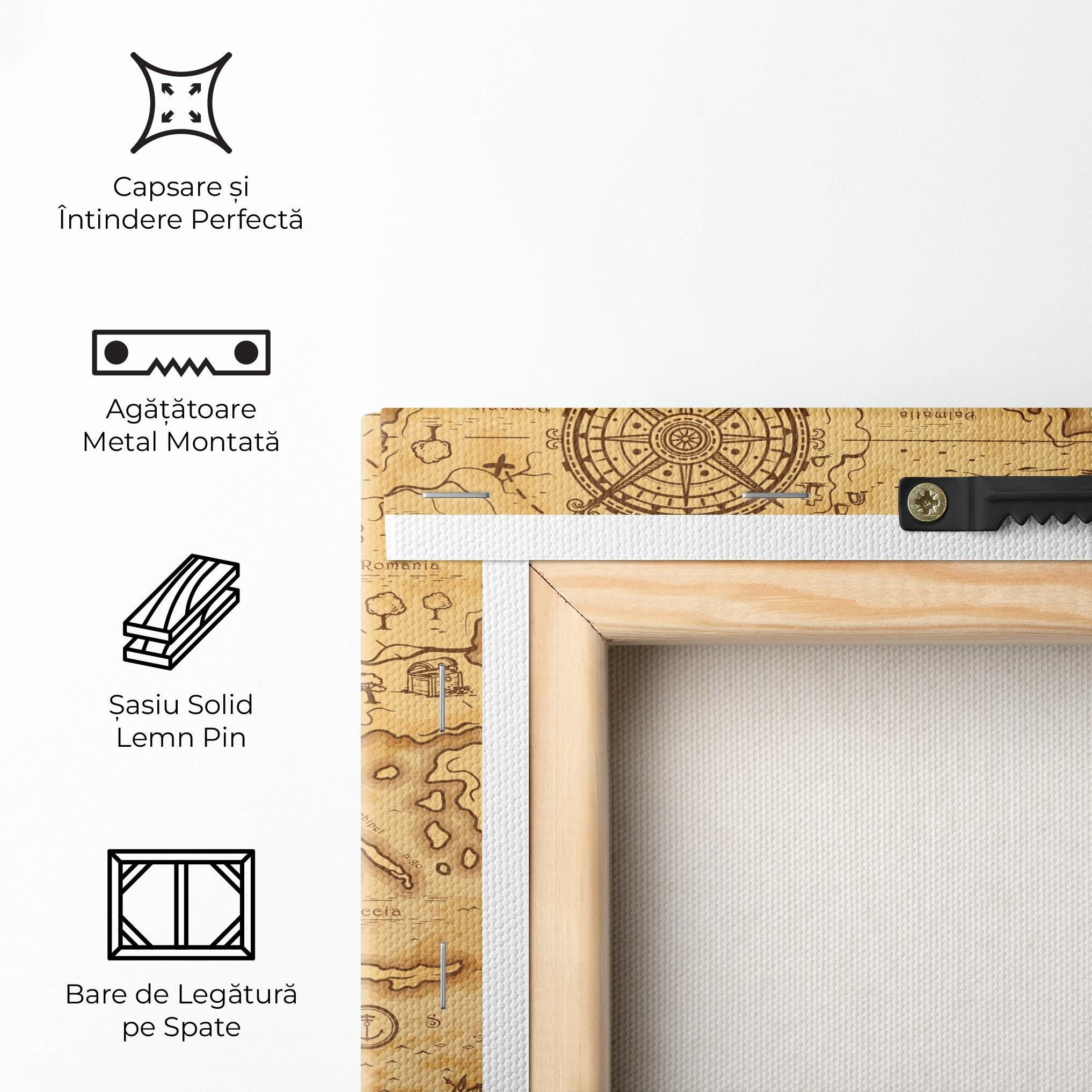 Tablou Canvas Cream Brown Map mockup 5