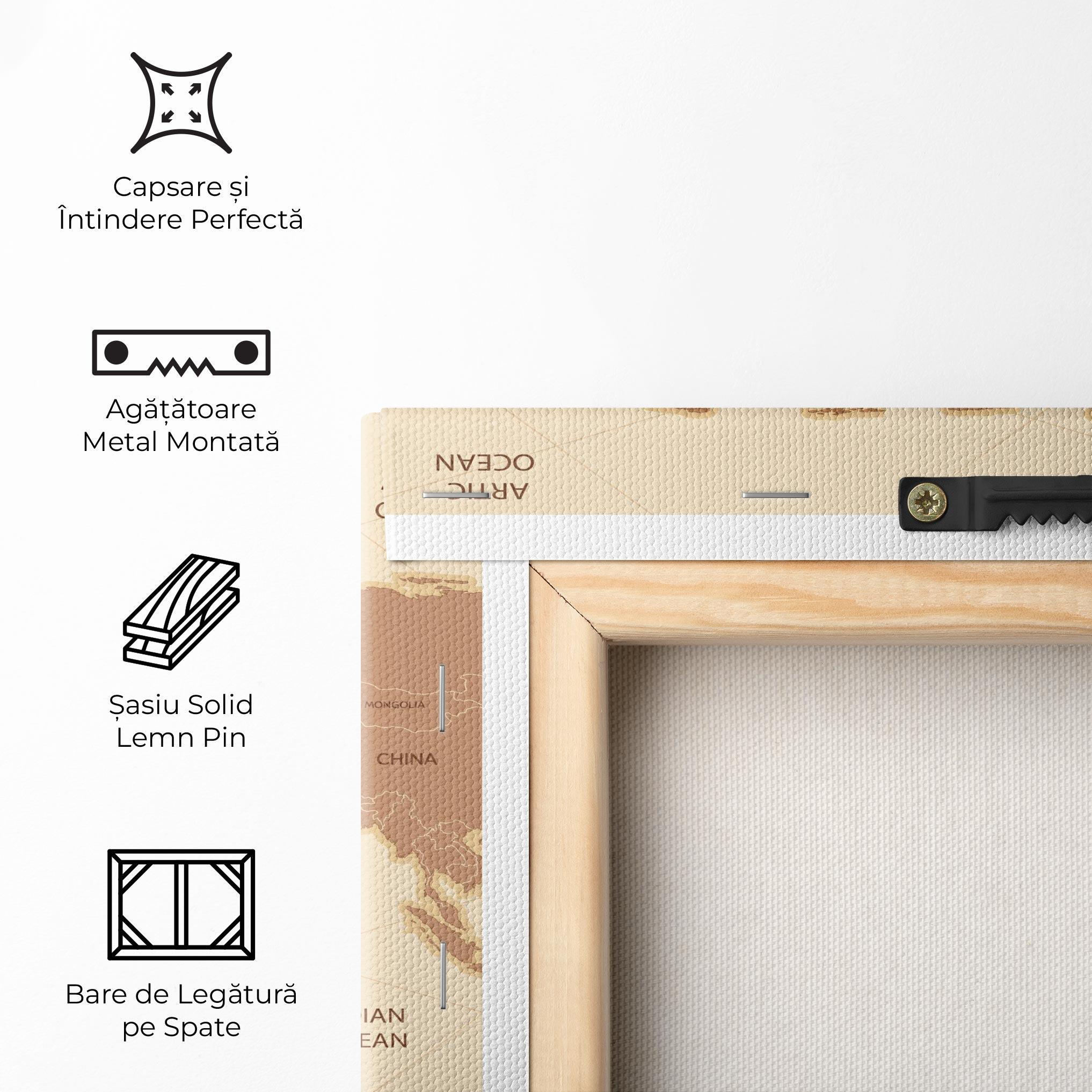 Tablou Canvas Cream Map Vintage mockup 5