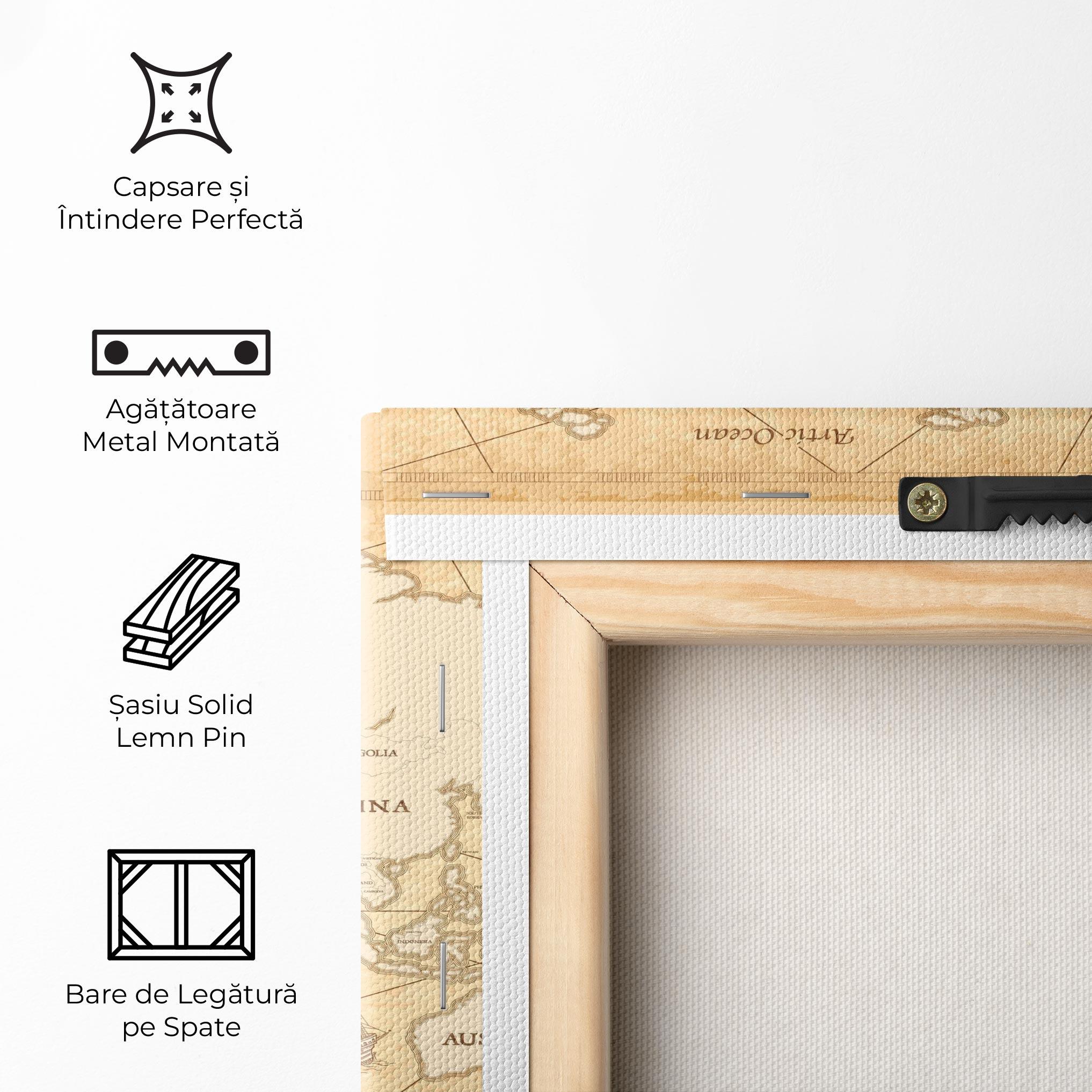 Tablou Canvas Cream Old Map mockup 5