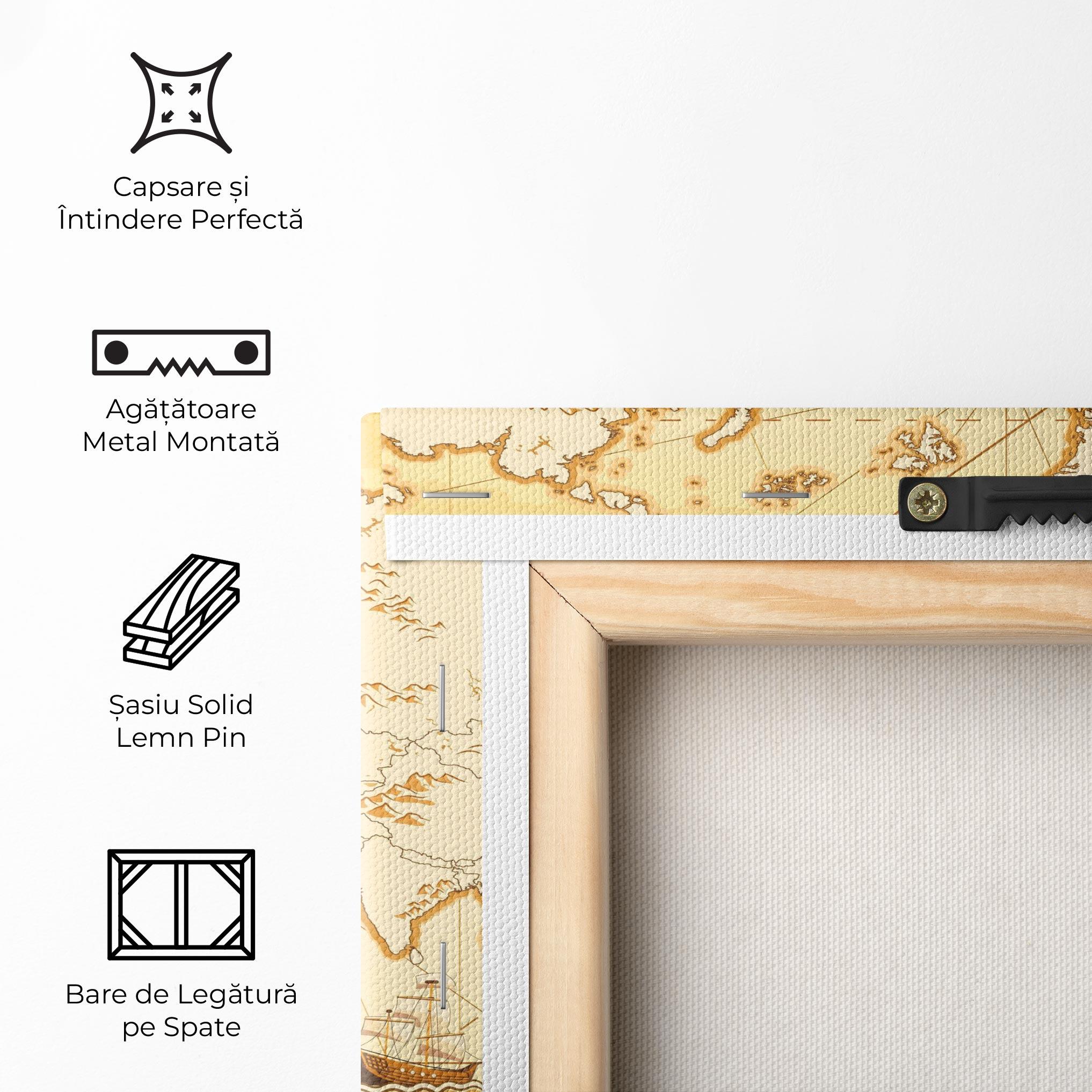 Tablou Canvas Gold Old Map mockup 5