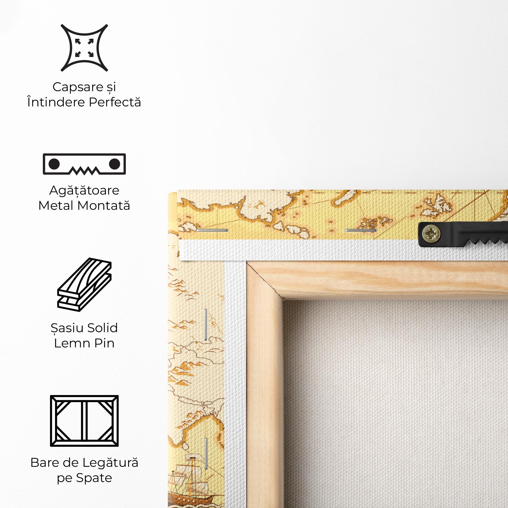 Tablou Canvas Gold Vintage Map mockup 5