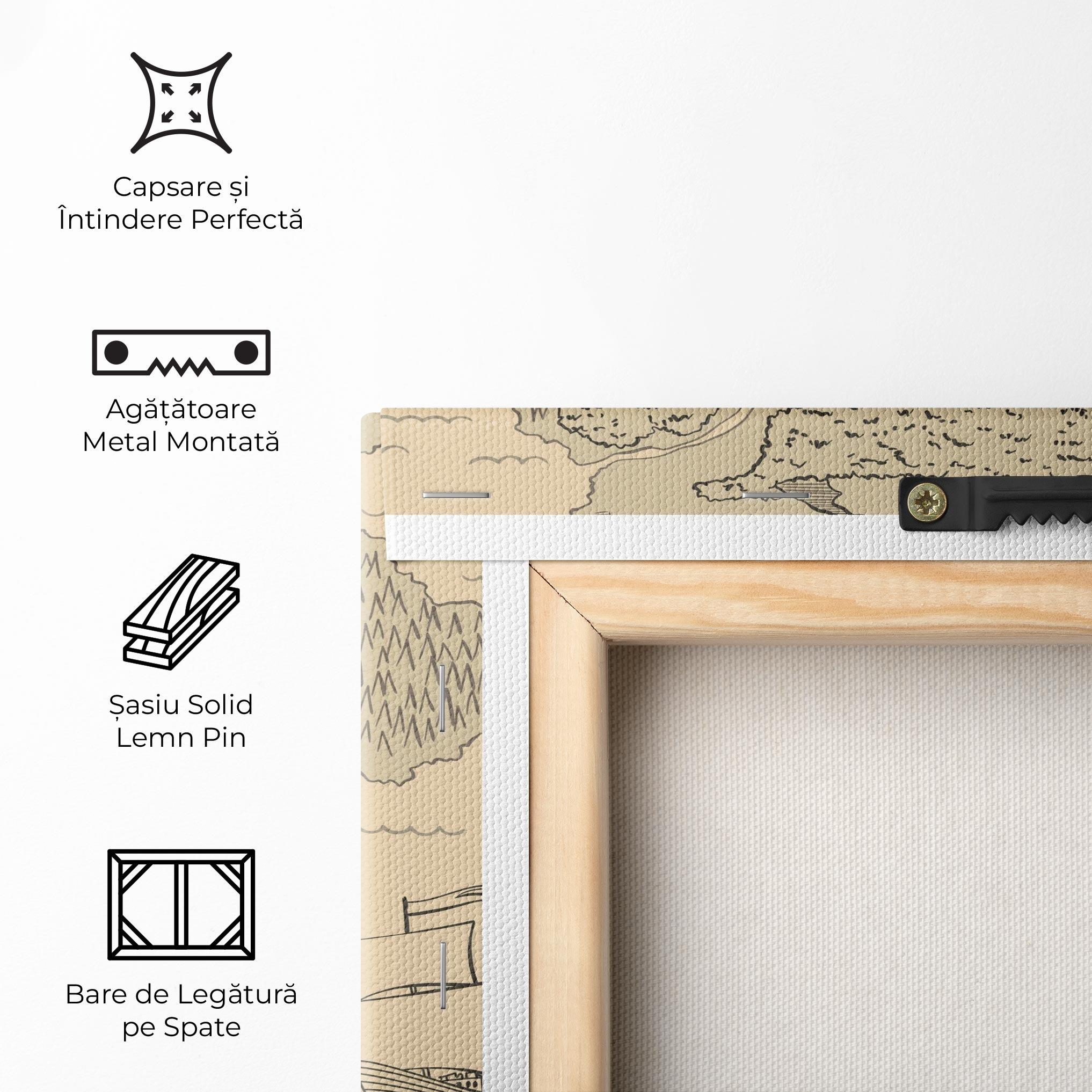 Tablou Canvas Island Old Map mockup 5