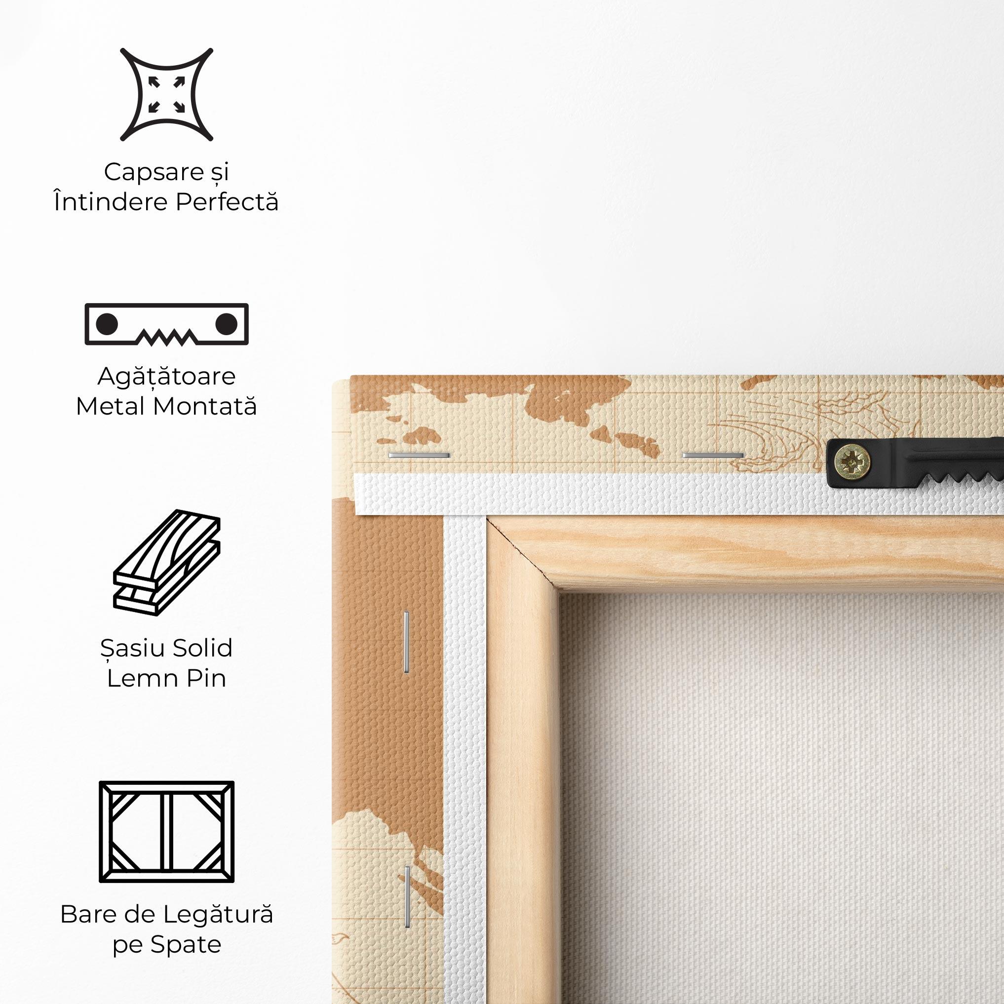 Tablou Canvas Light Cream Map mockup 5