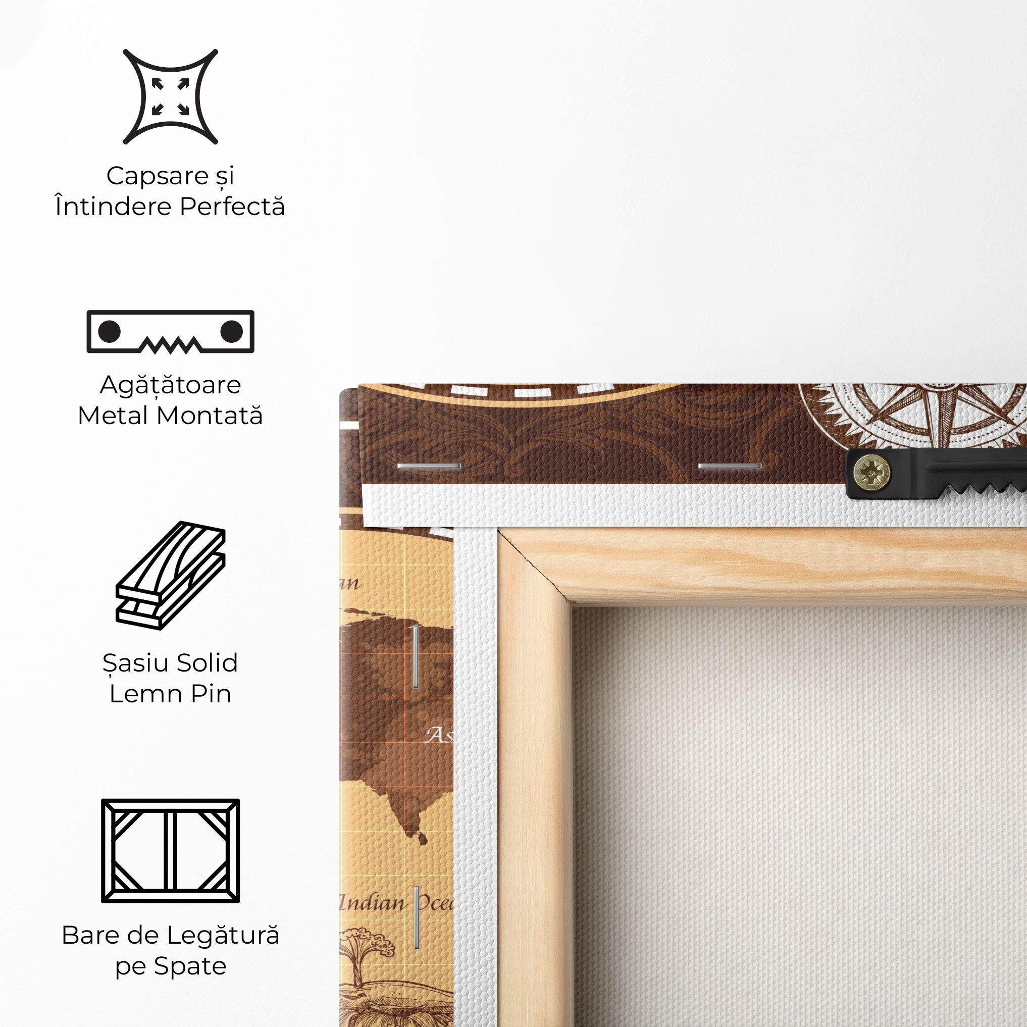 Tablou Canvas Old Brown Map mockup 5