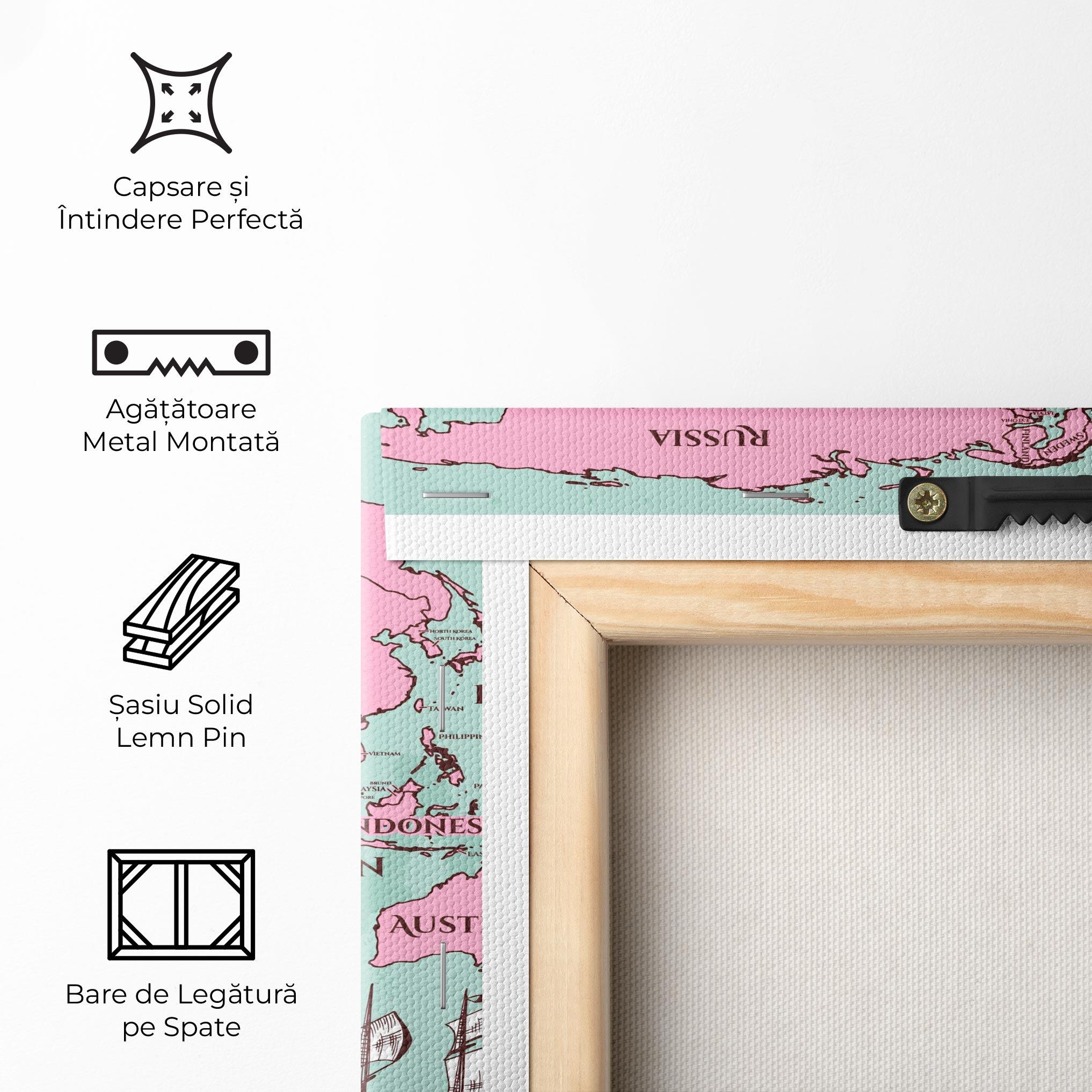 Tablou Canvas Pink Pirate Map mockup 5