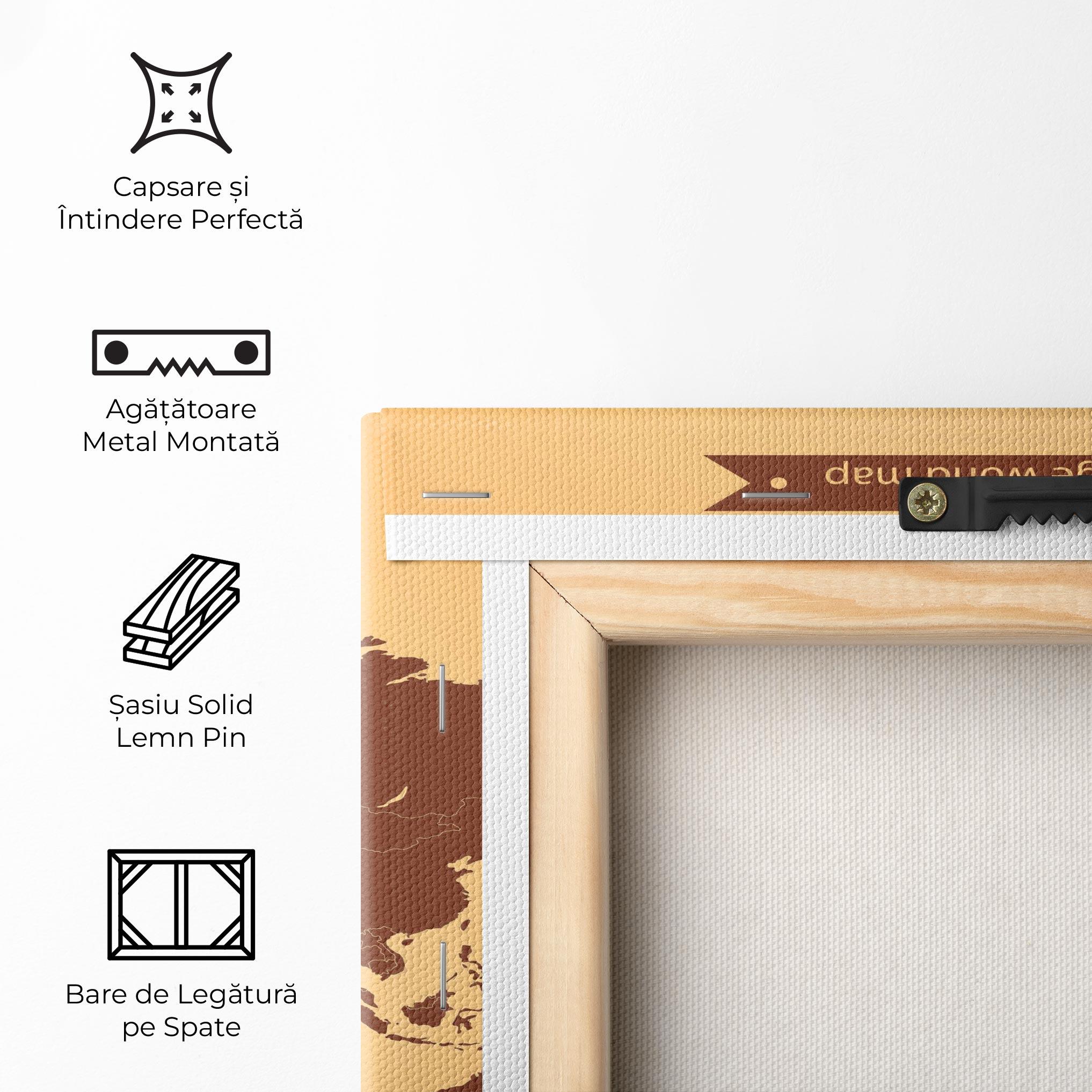 Tablou Canvas Vintage World Map mockup 5