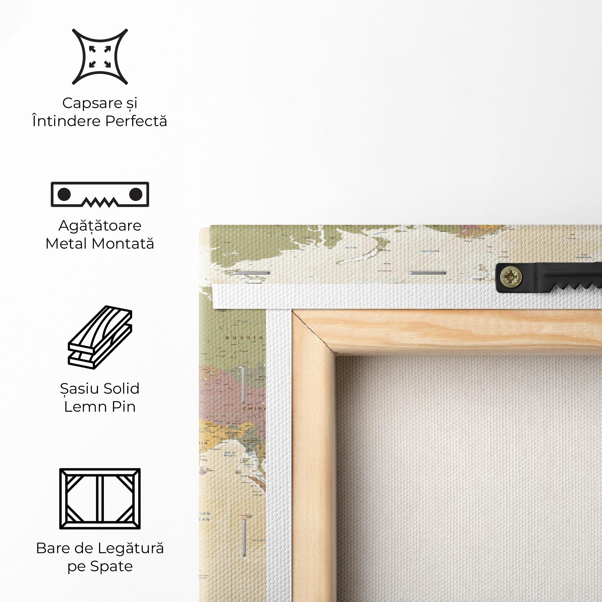 Tablou Canvas World Map Vintage mockup 5