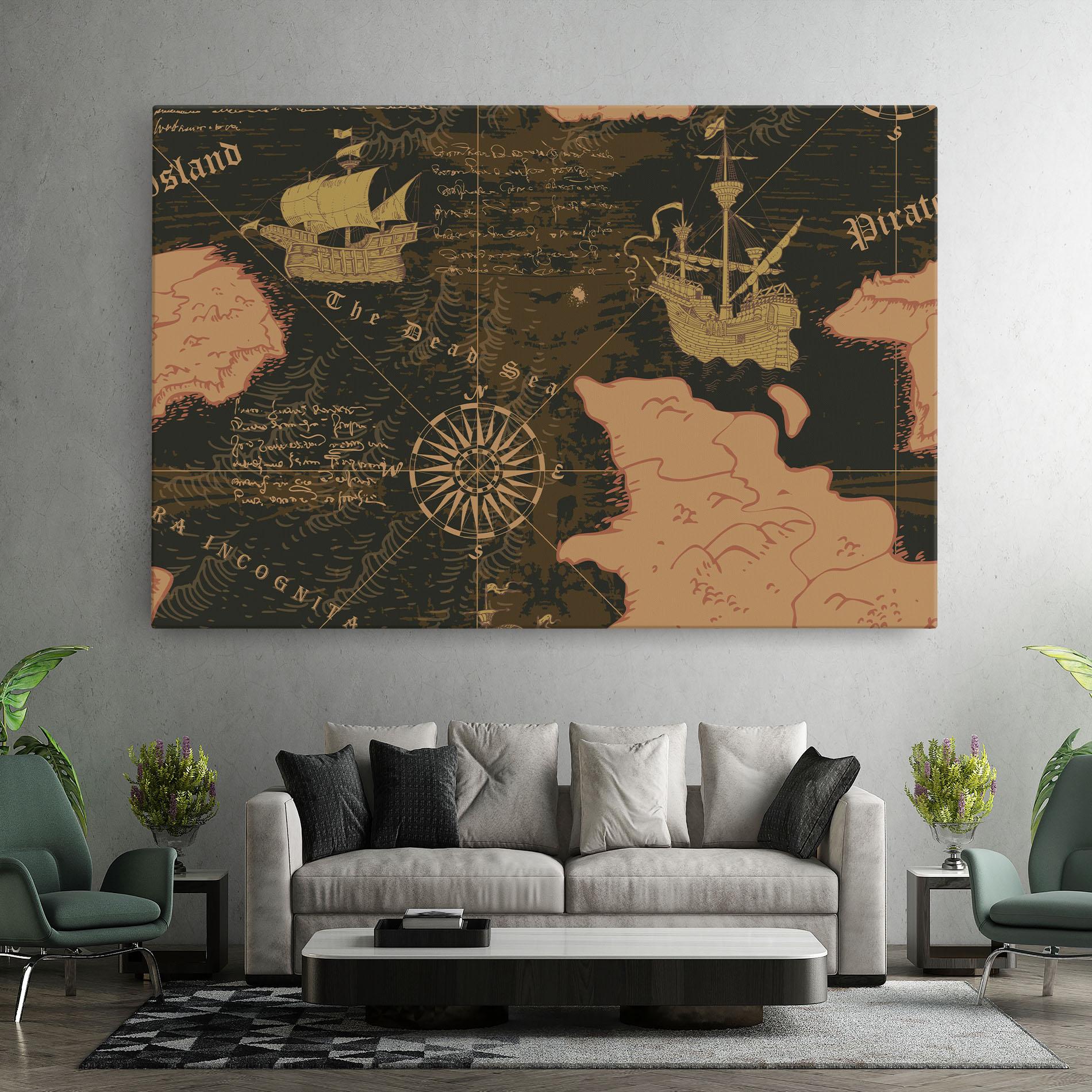 Tablou Canvas Cool Old Map mockup 7