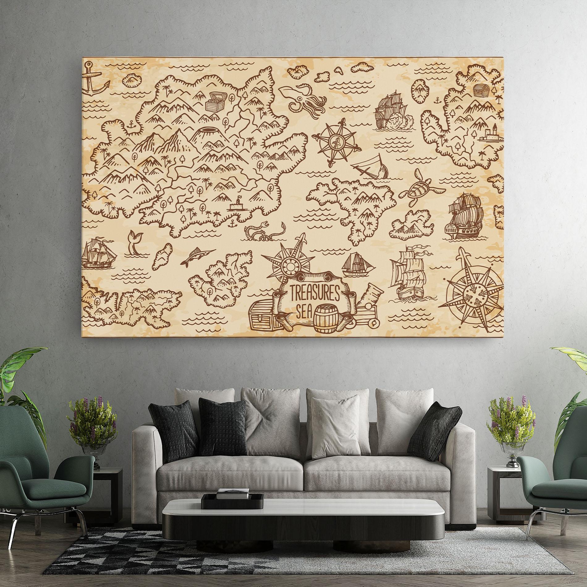 Tablou Canvas Cream Coffee Map mockup 7