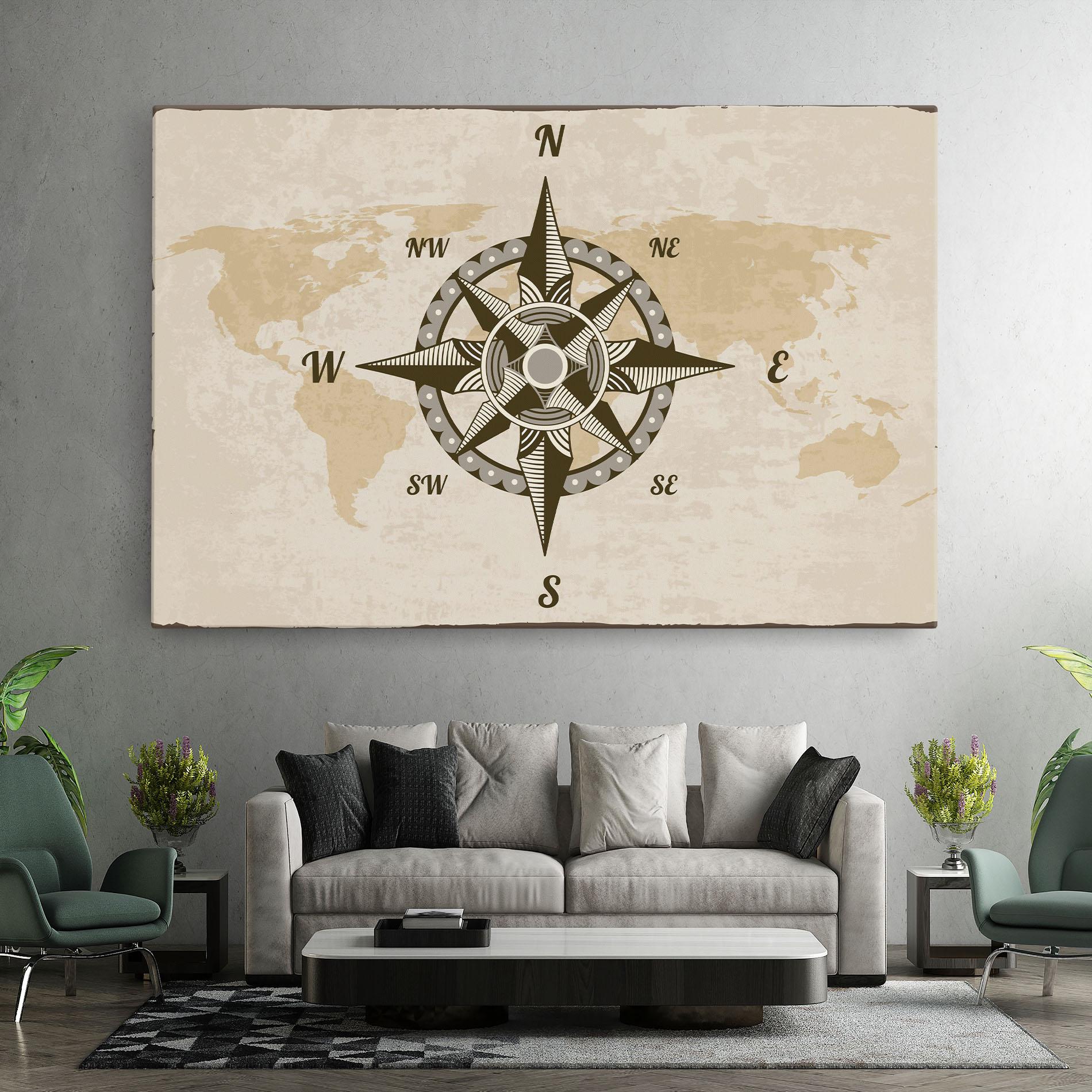 Tablou Canvas Nautical Compass mockup 7