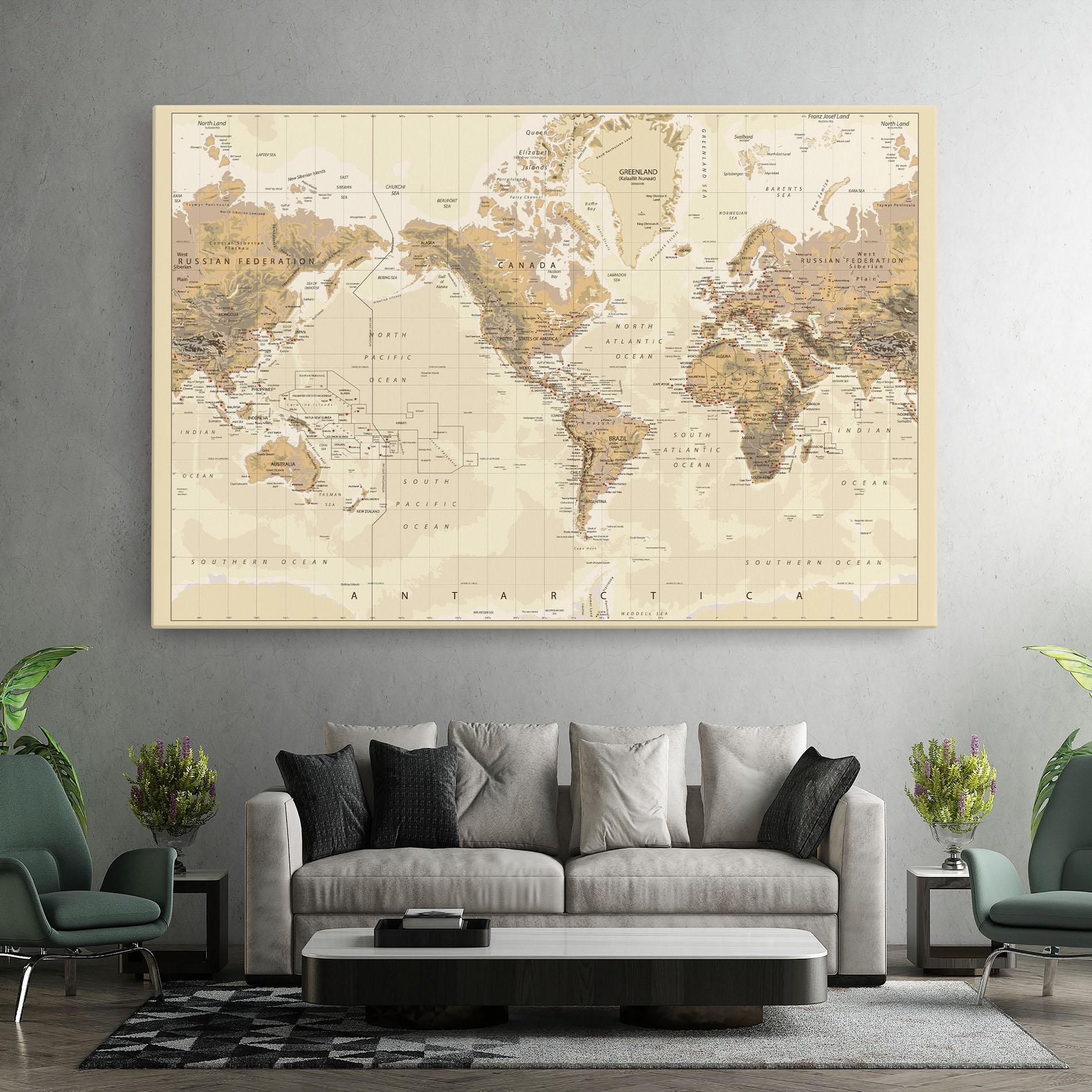 Tablou Canvas Old Canada Map mockup 7
