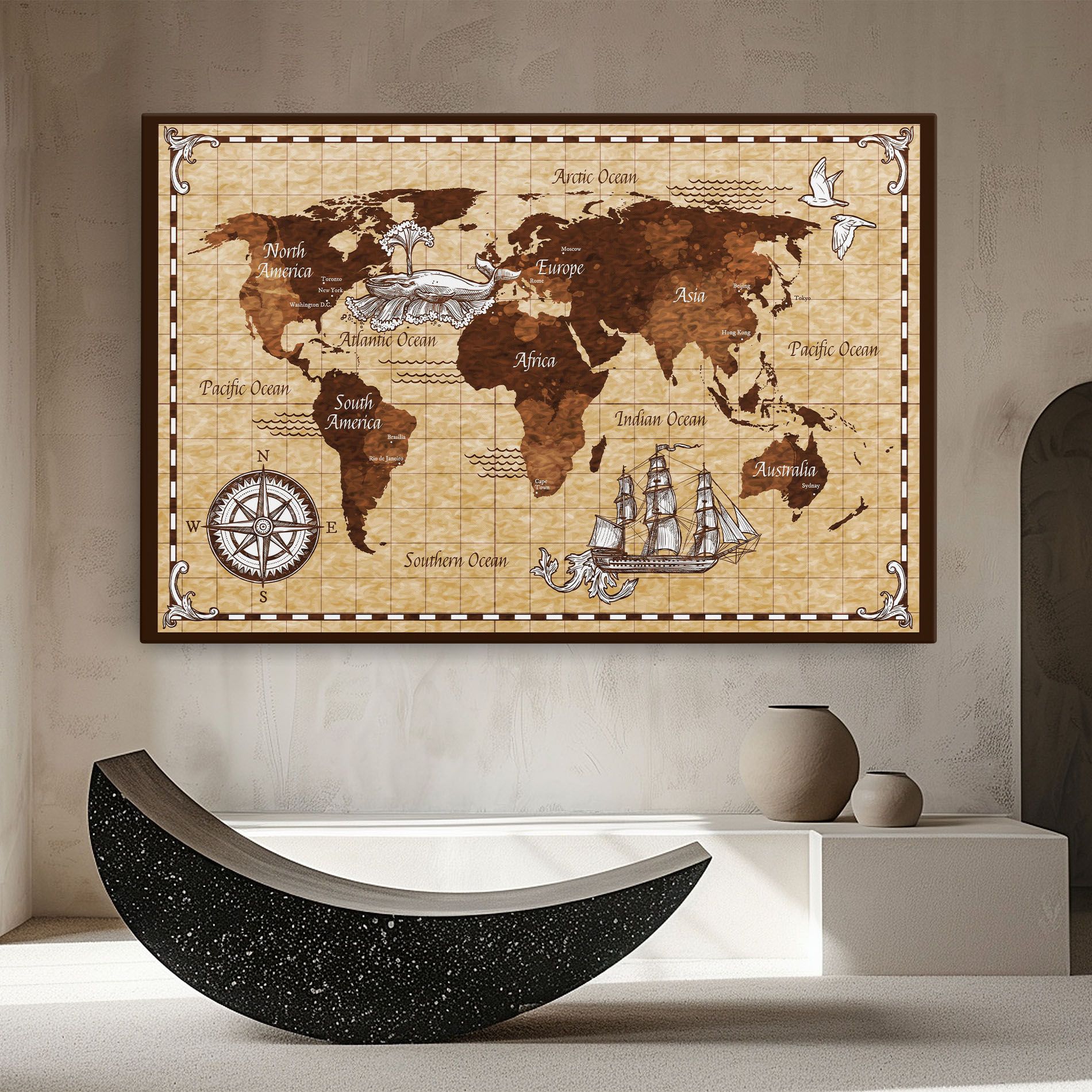 Brown Old Map mockup 8