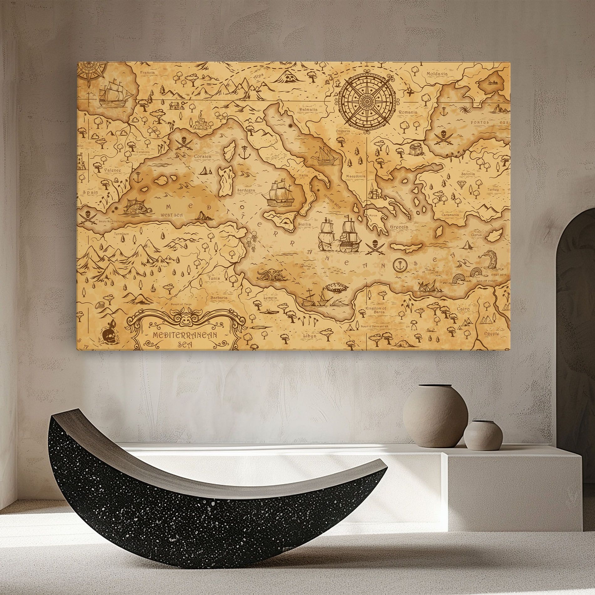 Cream Brown Map mockup 8