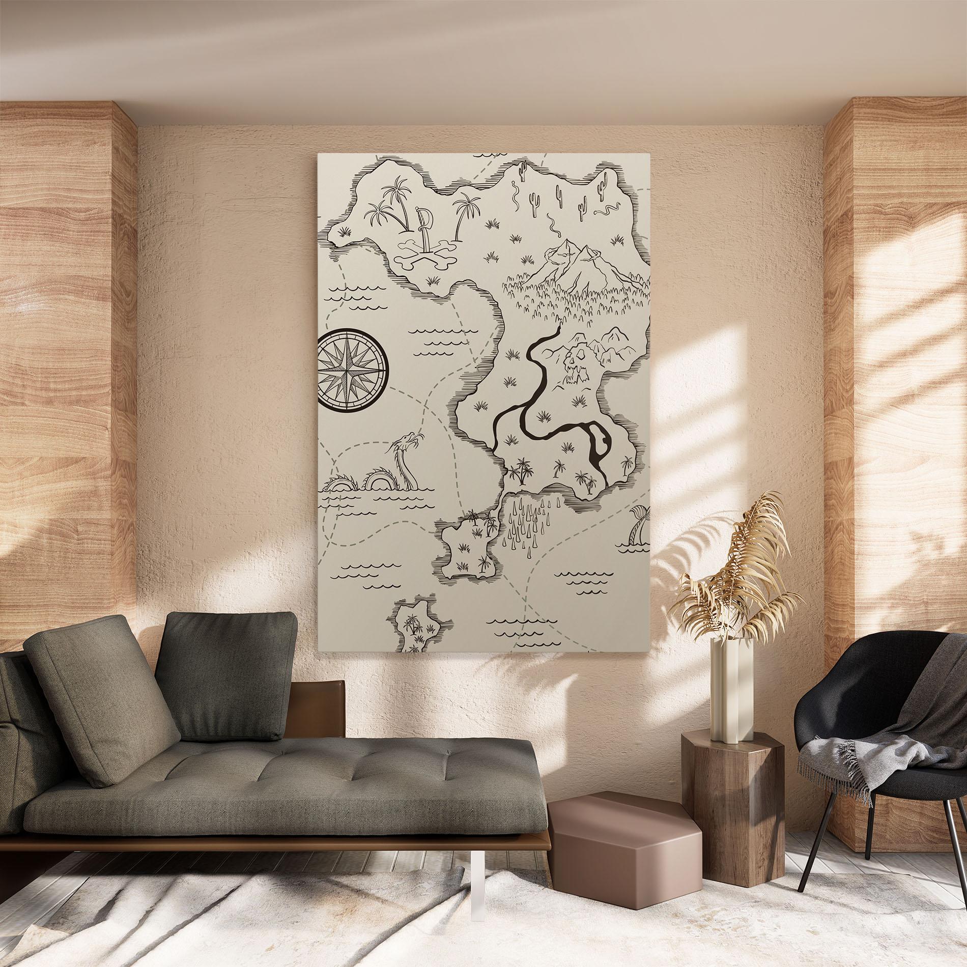Tablou Canvas Cream Island Map mockup 8