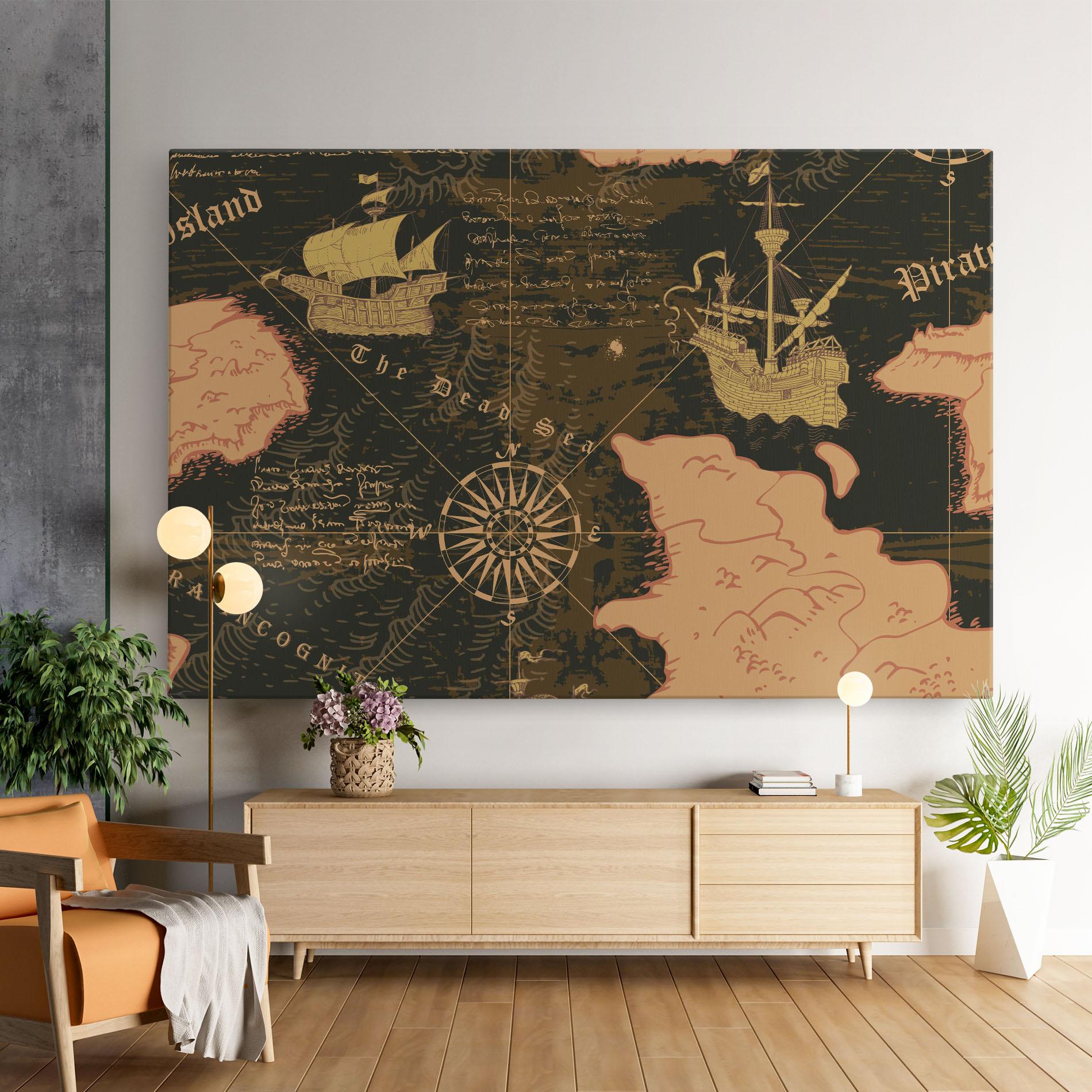 Tablou Canvas Cool Old Map mockup 9