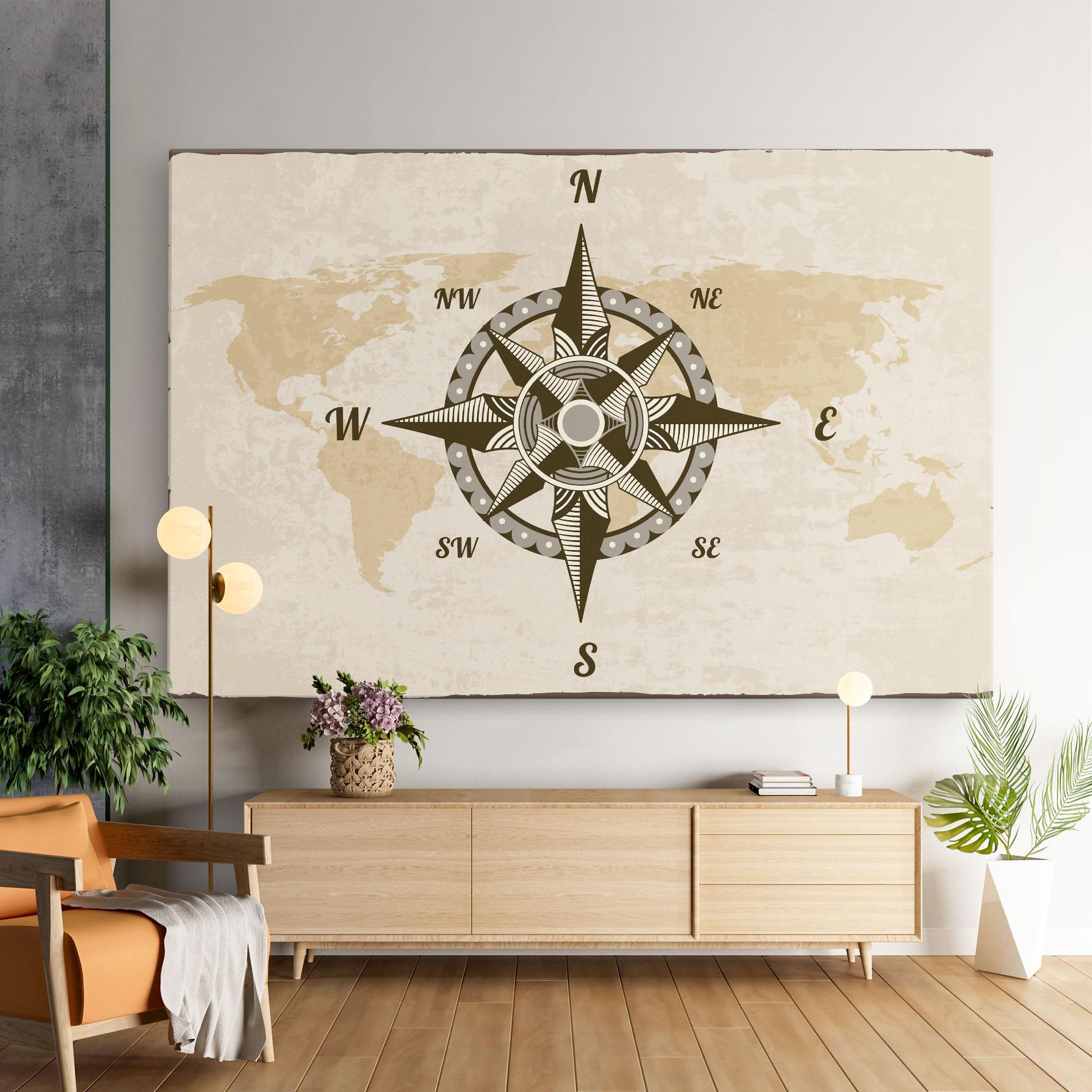 Tablou Canvas Nautical Compass mockup 9
