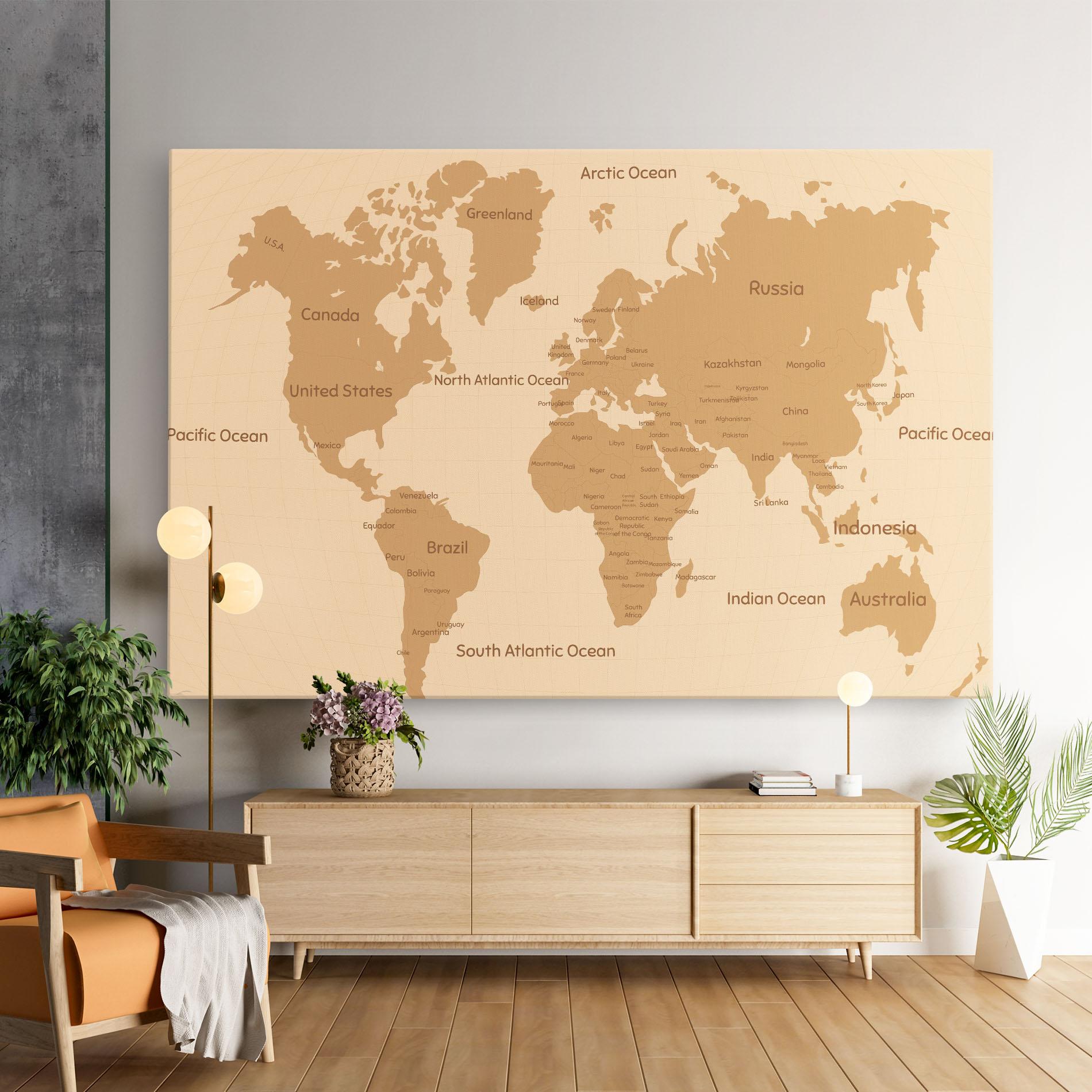 Tablou Canvas Ocean Old Map mockup 9