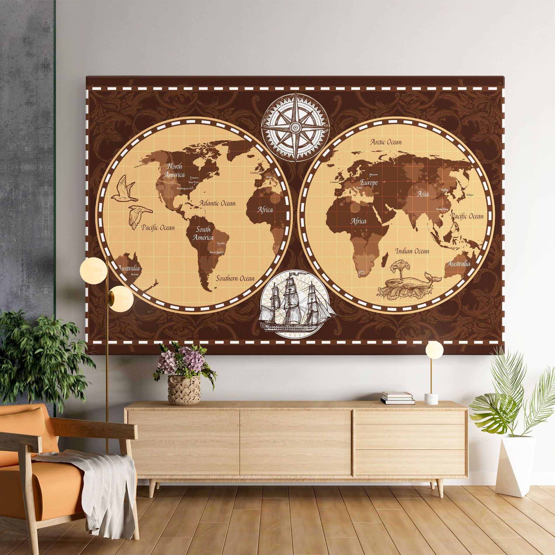Old Brown Map mockup 9