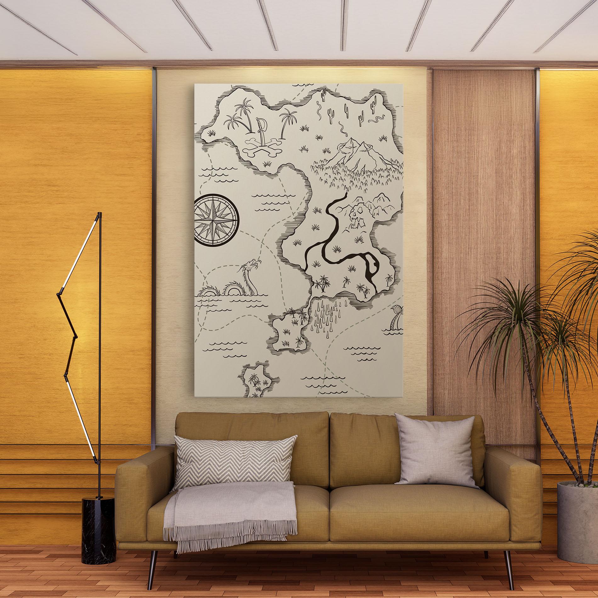 Tablou Canvas Cream Island Map mockup 9