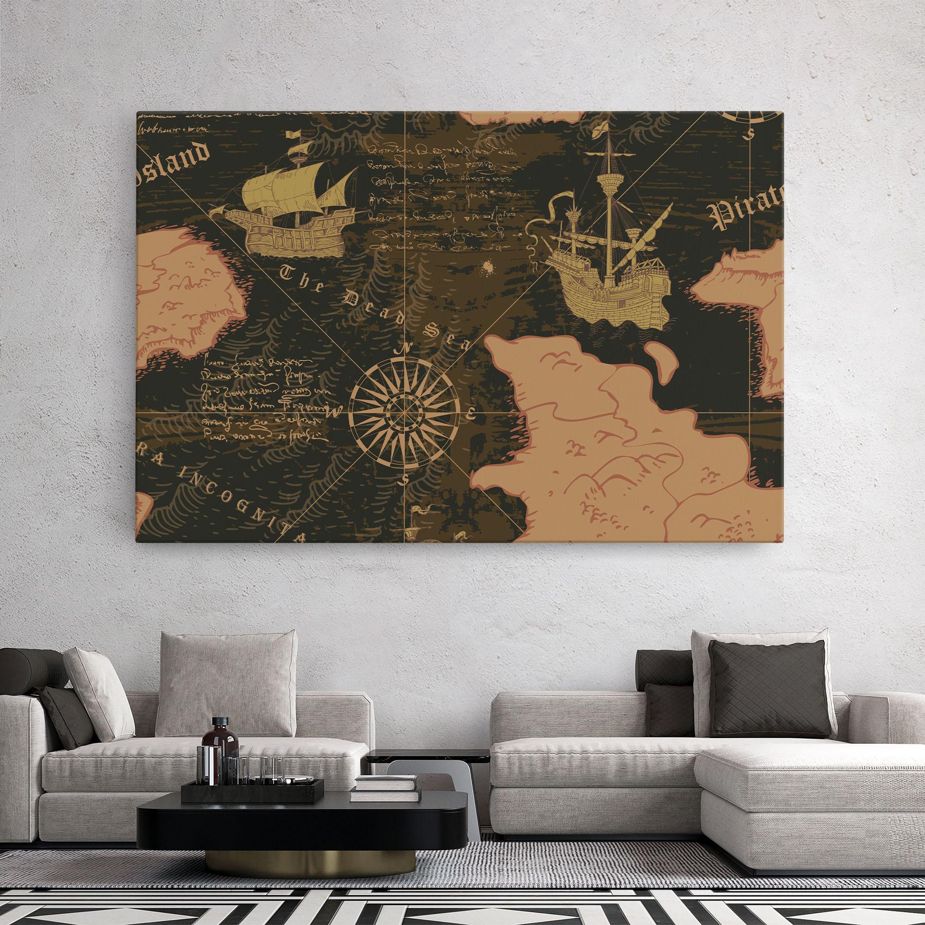 Tablou Canvas Cool Old Map mockup 2
