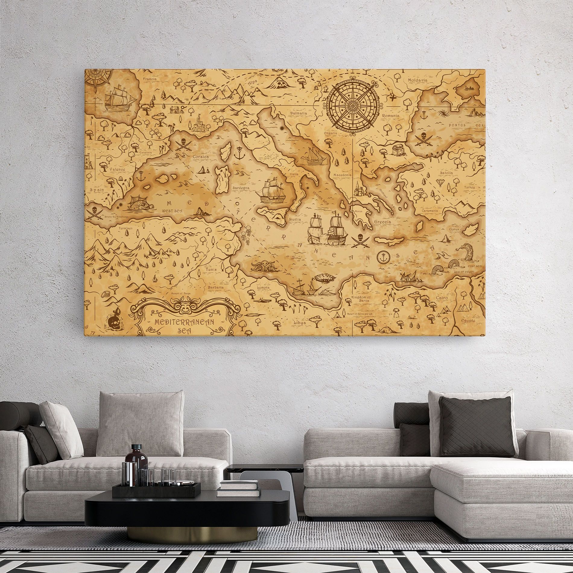 Cream Brown Map mockup 2