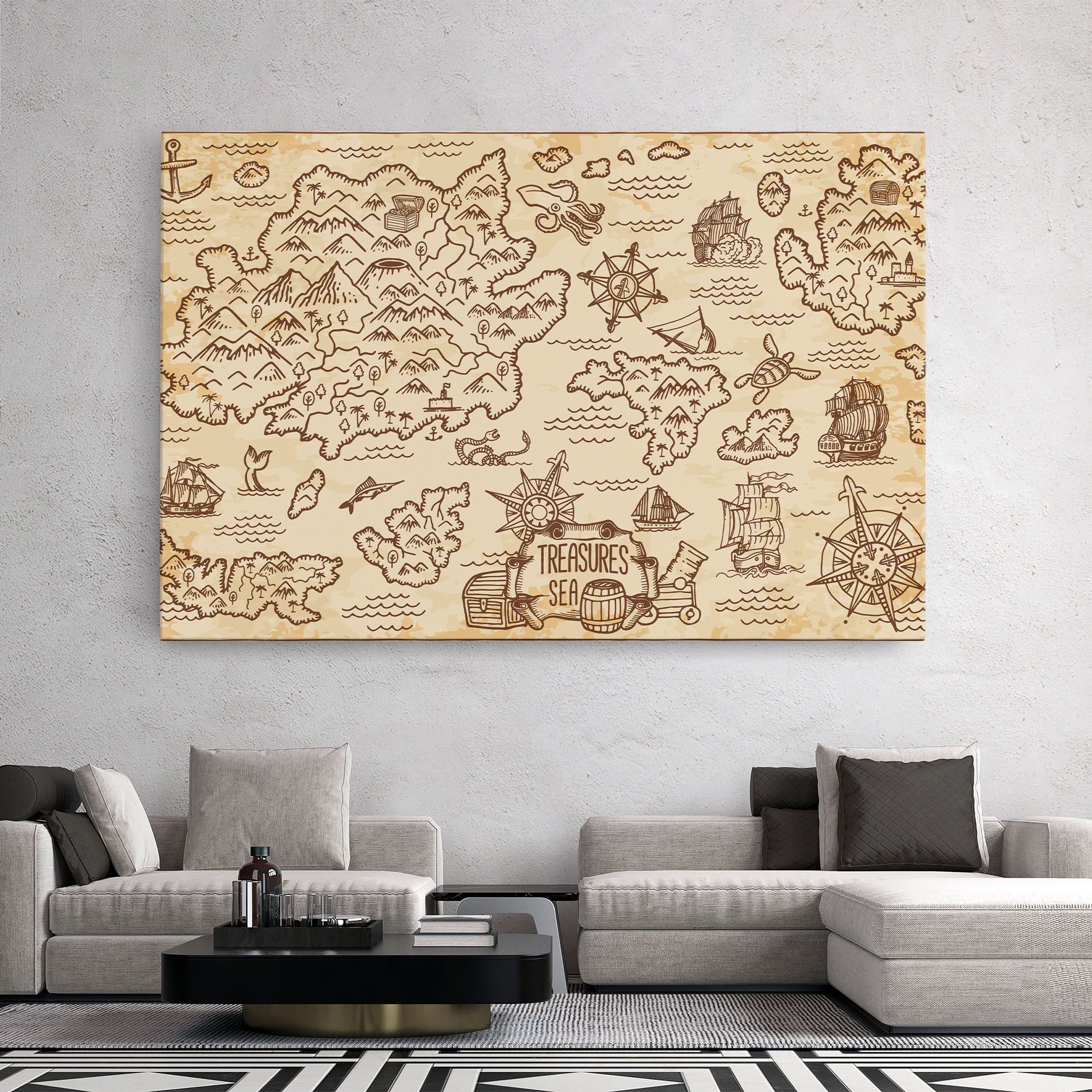 Cream Coffee Map mockup 2